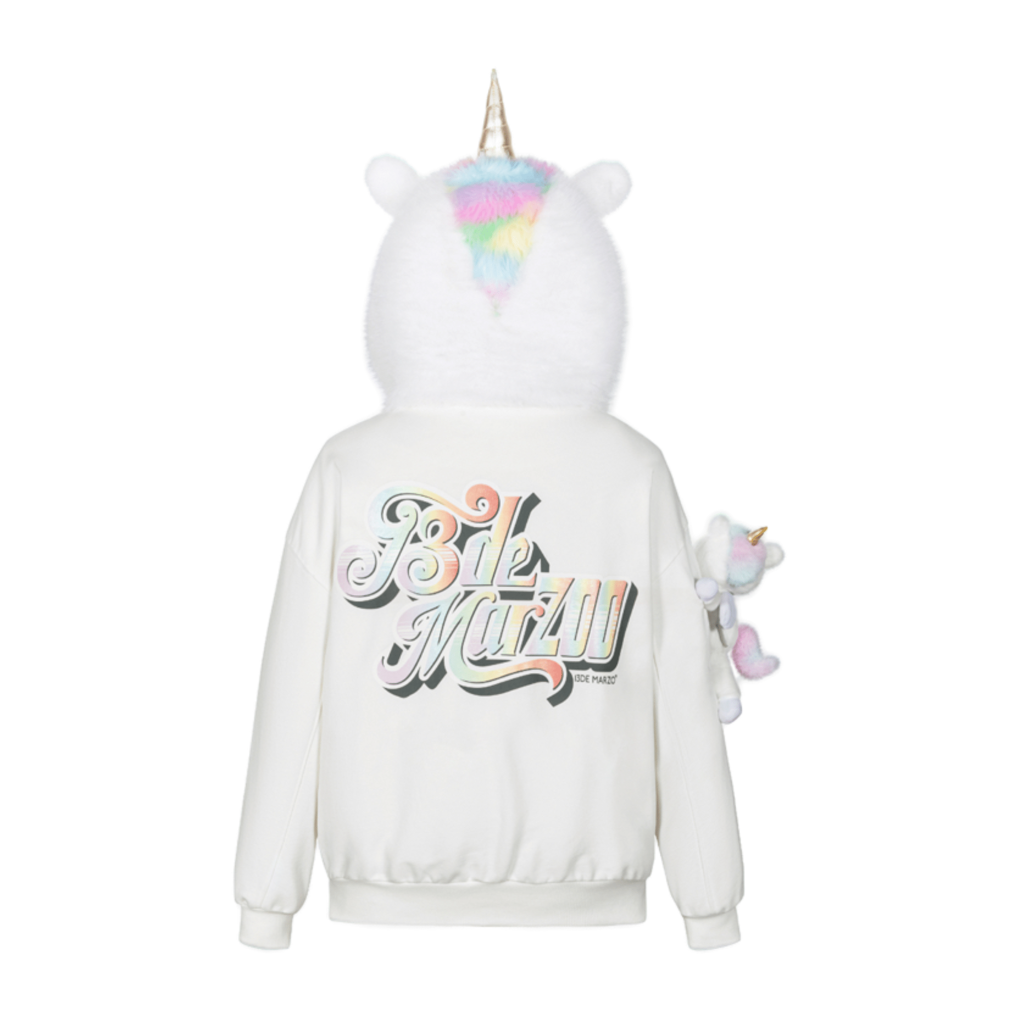 13DE MARZO Unicorn Bear Zip - Up Jacket in White | MADAX