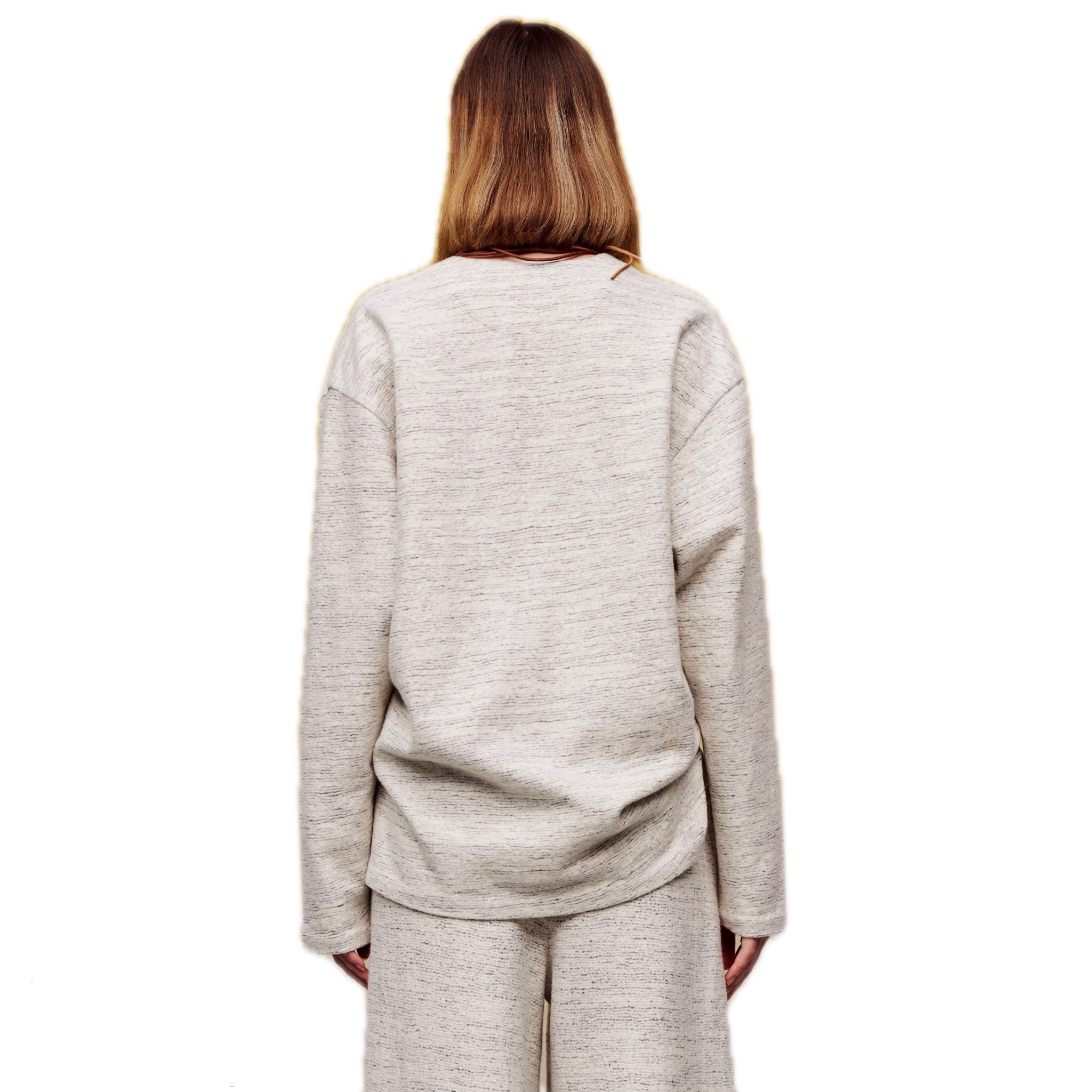 ilEWUOY V-neck Heather Wool Top | MADA IN CHINA