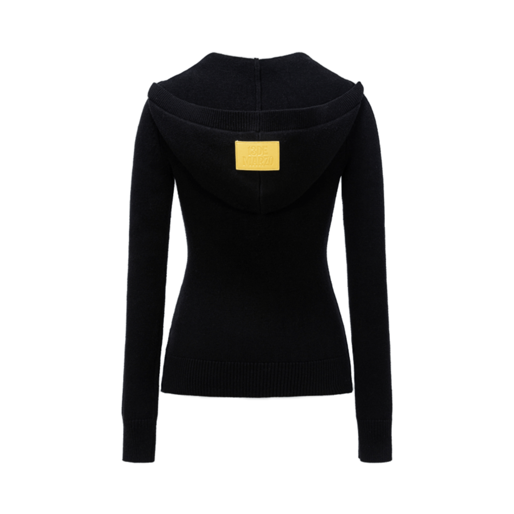13DE MARZO V - neck Hooded Sweater in Black | MADAX