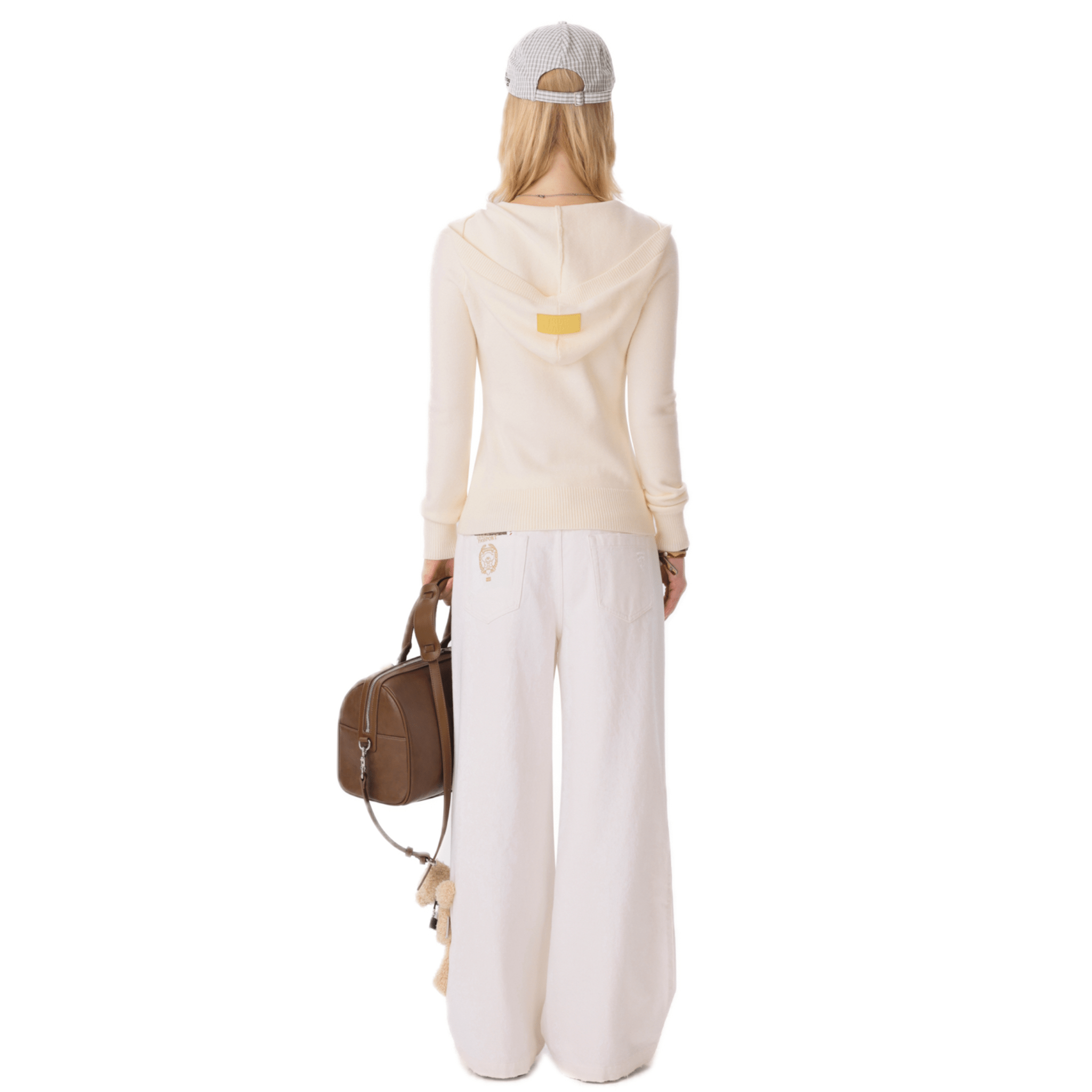 13DE MARZO V - neck Hooded Sweater in Off - white | MADAX