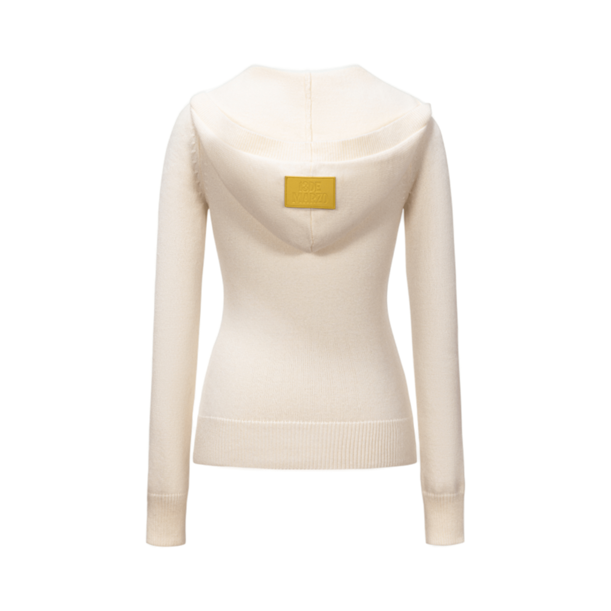 13DE MARZO V - neck Hooded Sweater in Off - white | MADAX