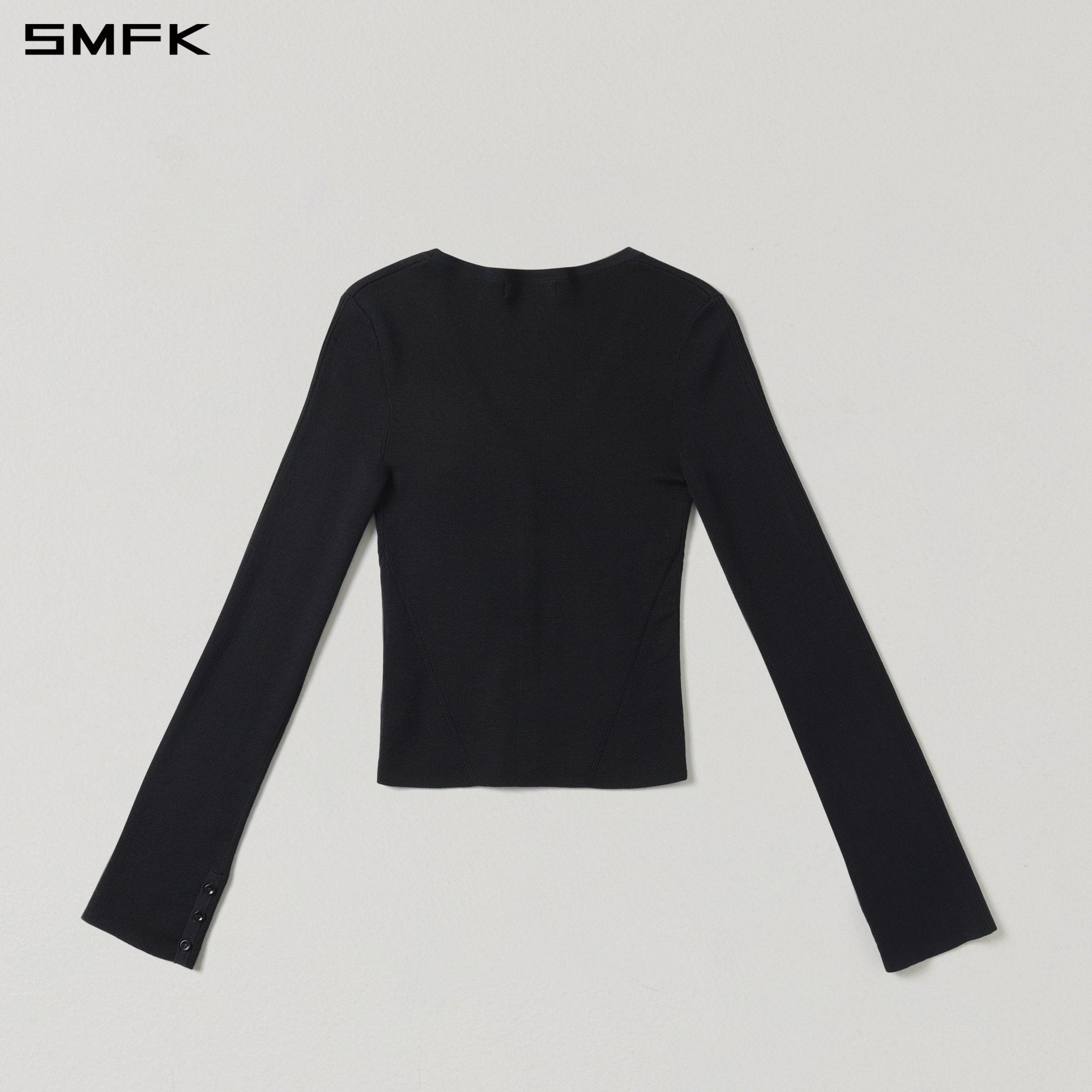 SMFK V-Neck Knit Cardigan in Black | MADAX