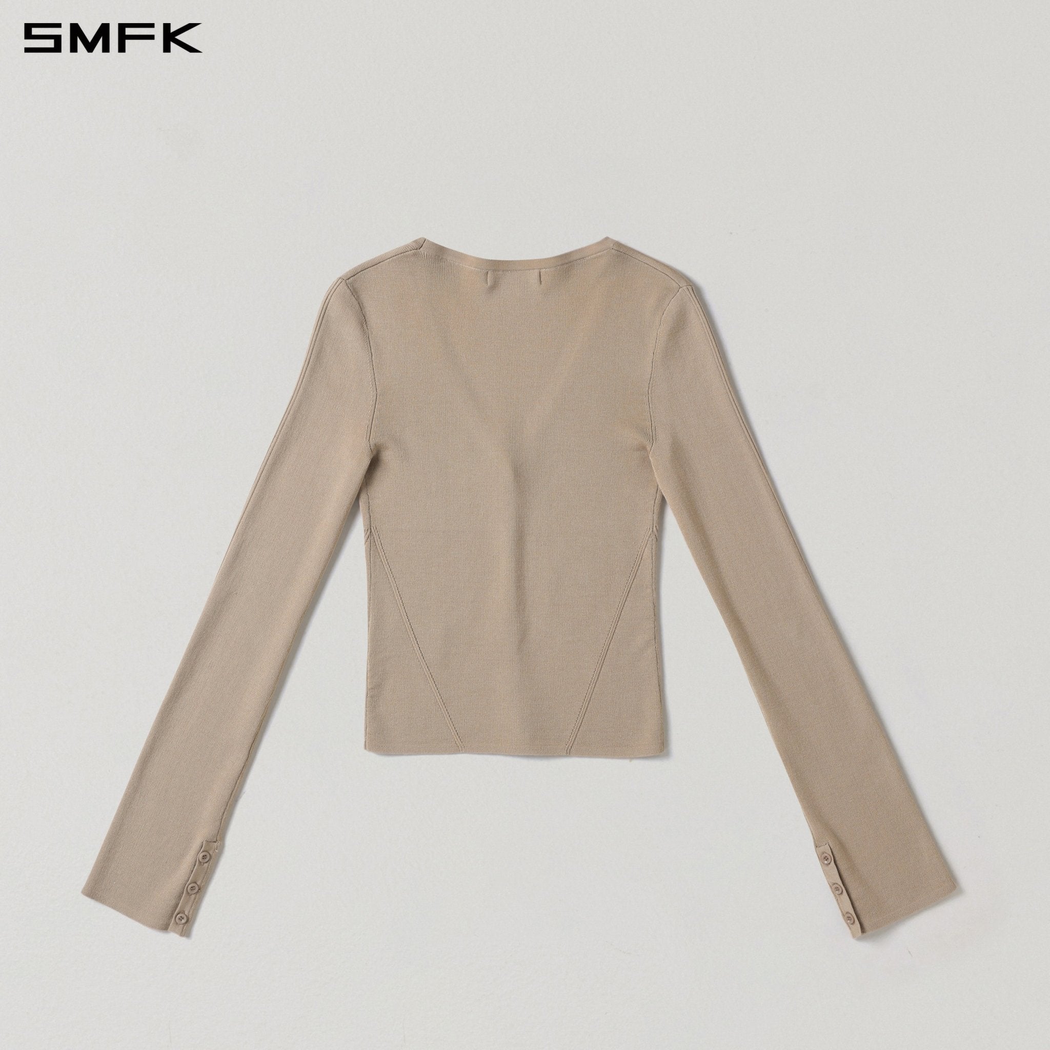 SMFK V-Neck Knit Cardigan in Skin Tone | MADAX