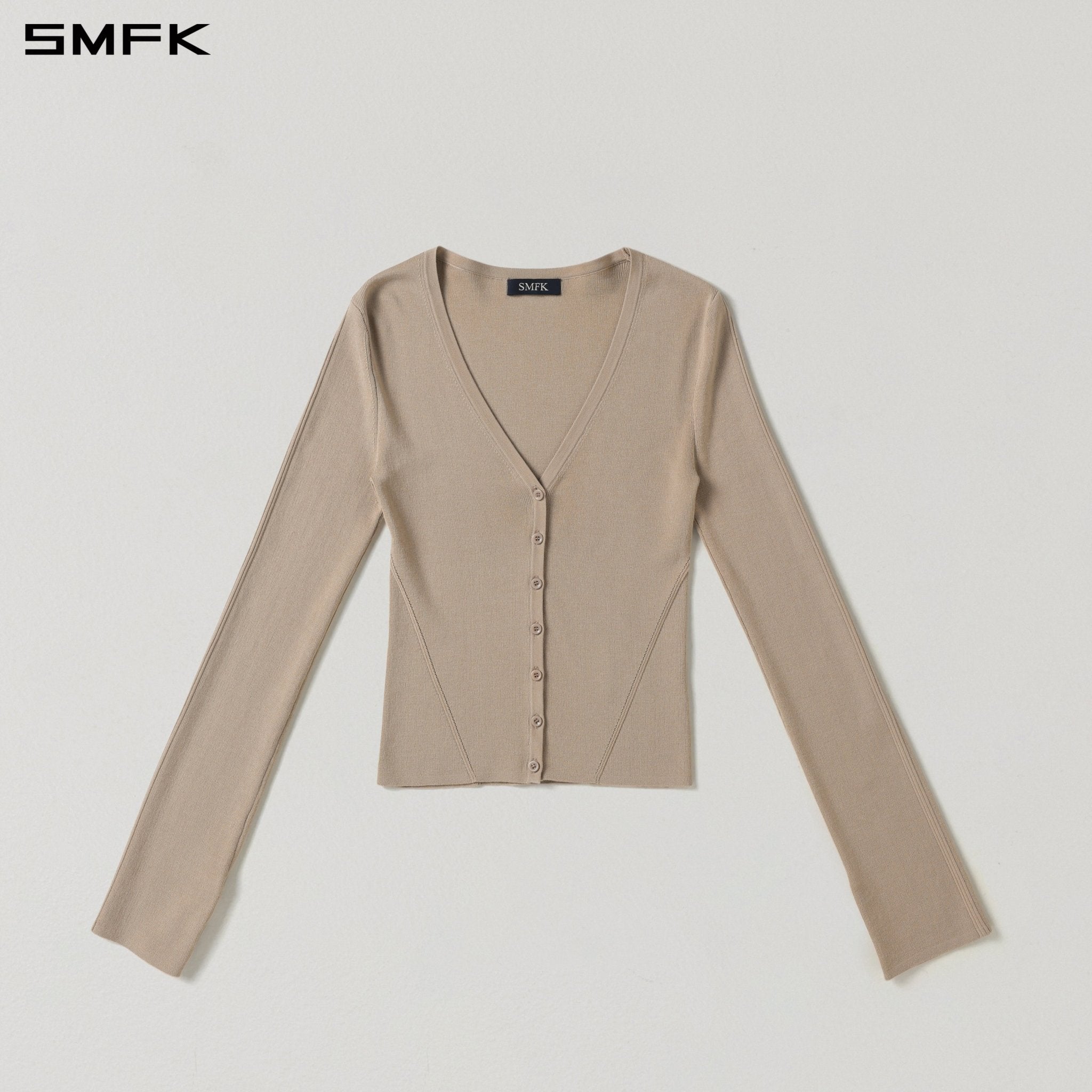 SMFK V-Neck Knit Cardigan in Skin Tone | MADAX