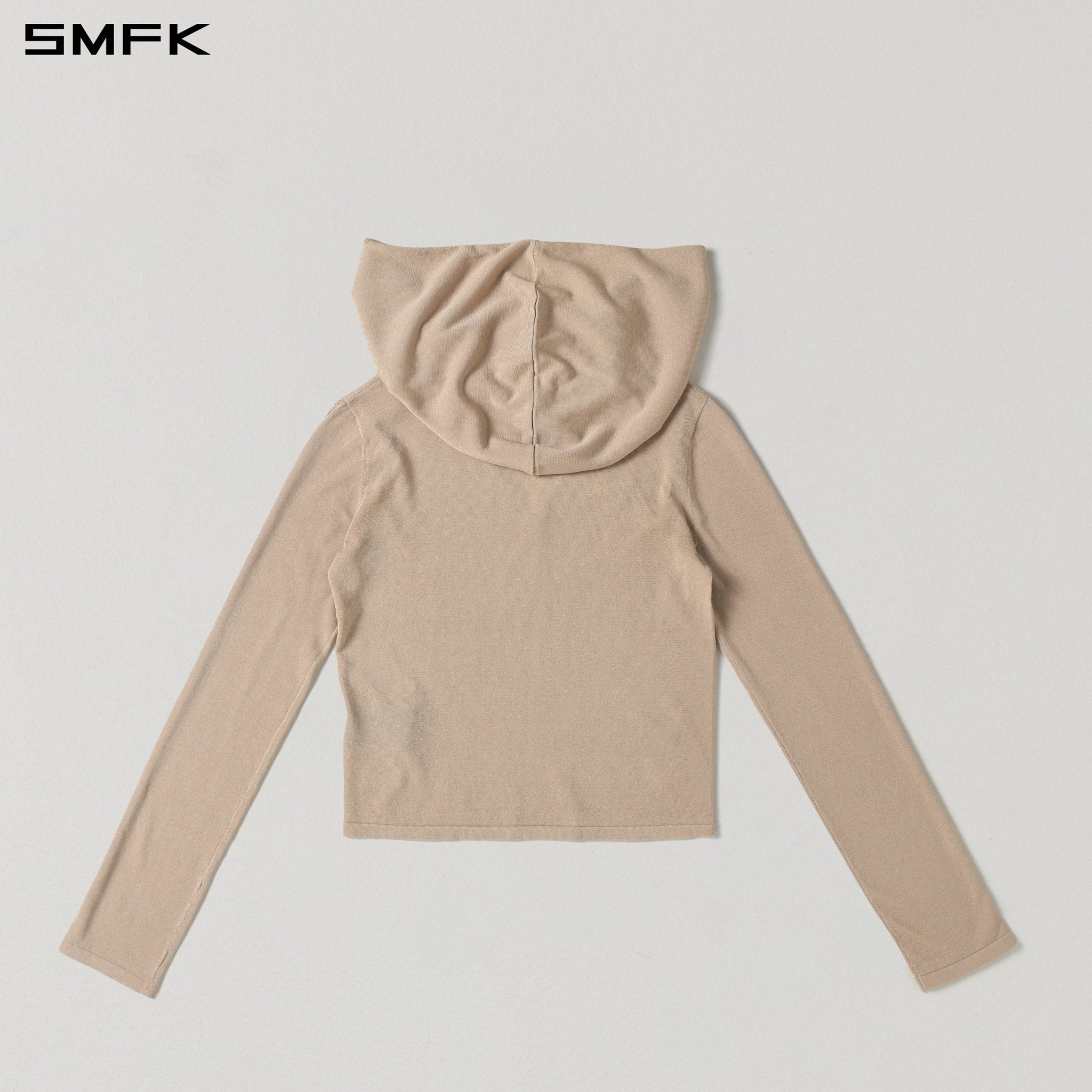SMFK V-Neck Knit Hoodie in Skin Tone | MADAX