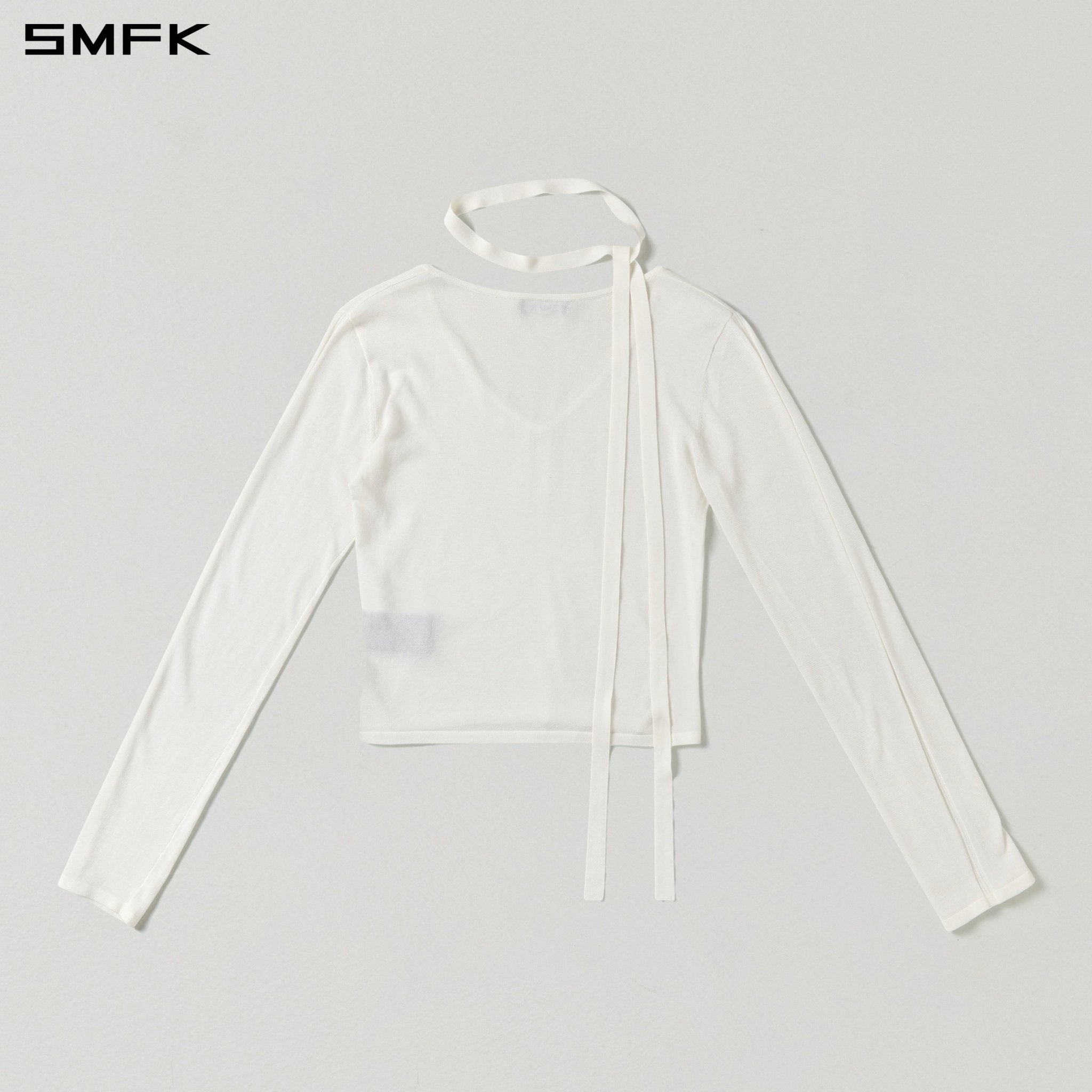 SMFK V-Neck Knit Top in White | MADAX