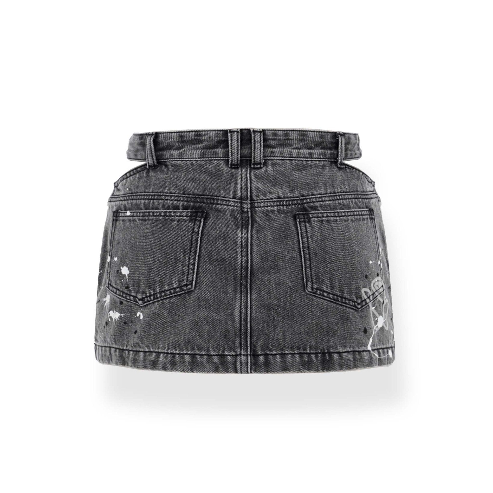 NAWS V - Shape Triangle Cut - Out Denim Skirt | MADA IN CHINA