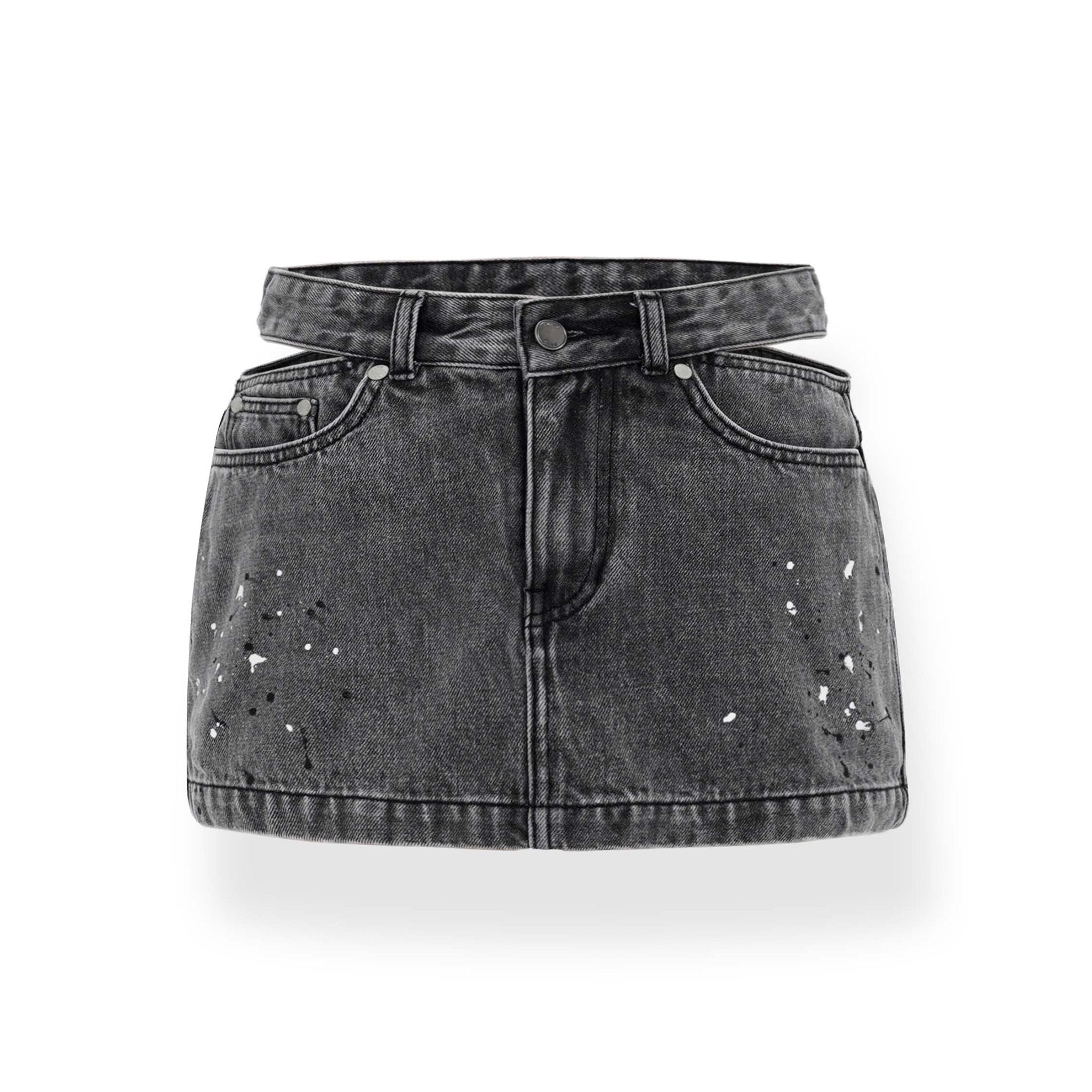 NAWS V - Shape Triangle Cut - Out Denim Skirt | MADA IN CHINA