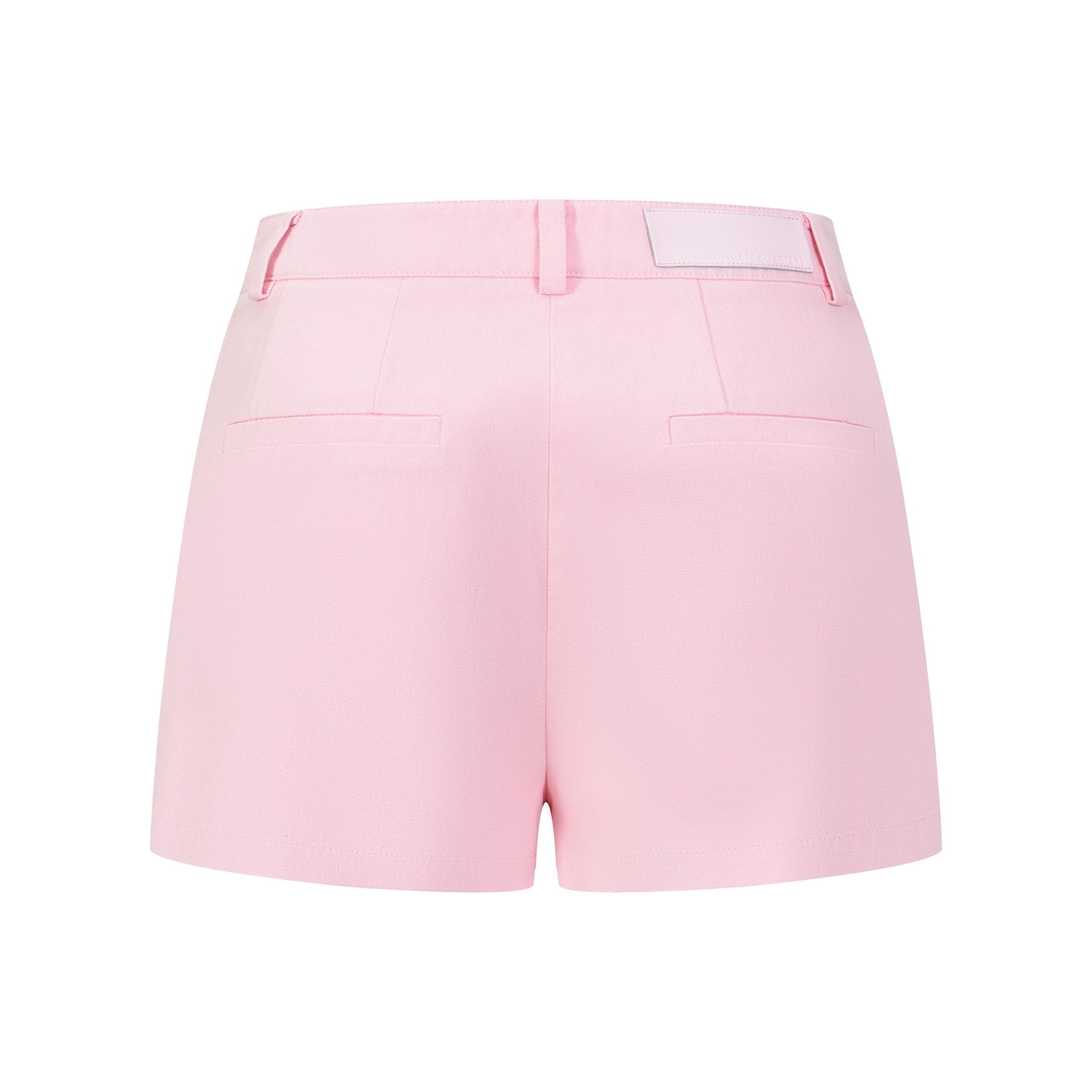 THREE QUARTERS V Waist Head Bow Pearl String Chain Pink Shorts | MADA IN CHINA