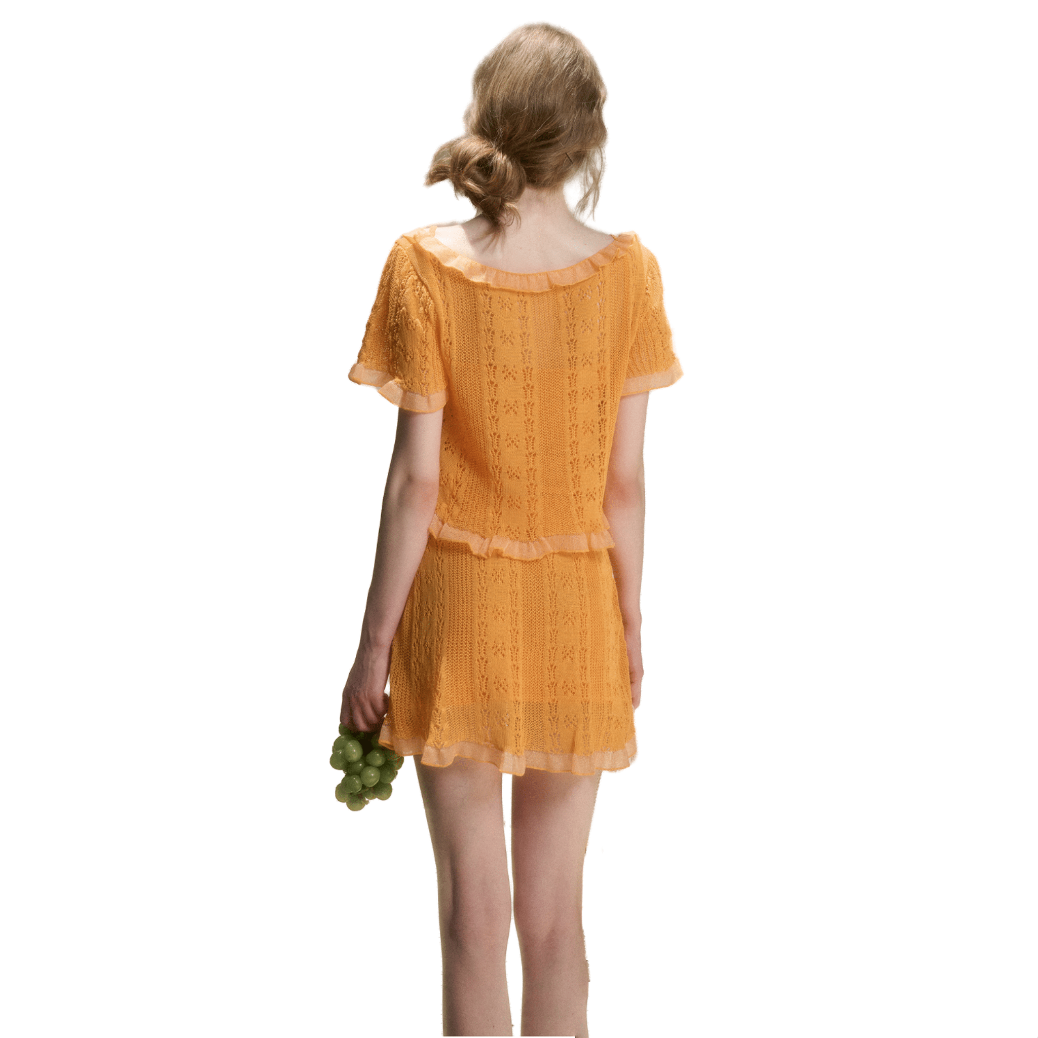 Group of Universe "Vanilla and Citrus" Cool Knit Skirt in Orange | MADAX