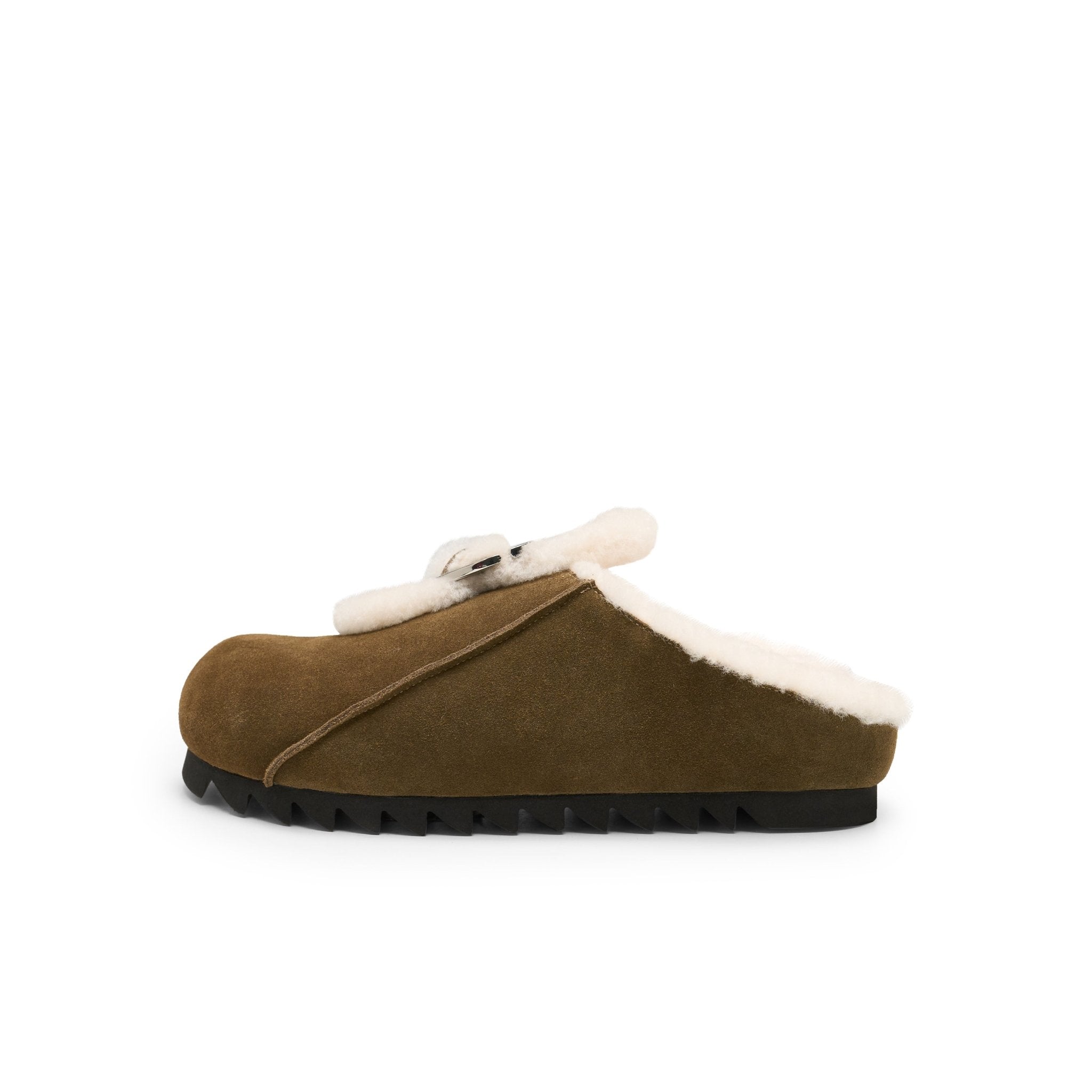 LOST IN ECHO Velvet Button - trimmed Birkenstock Slippers In Army Green | MADAX