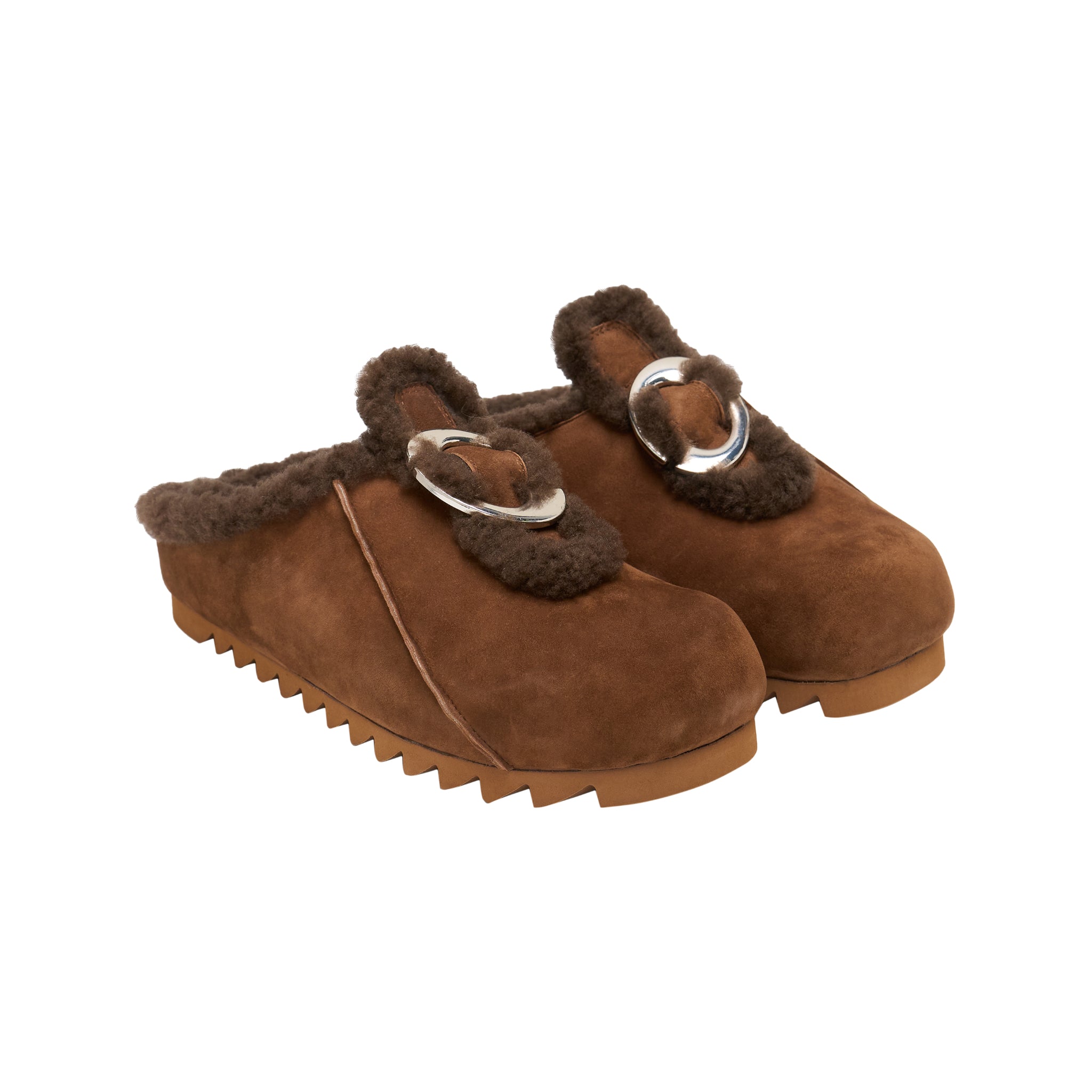 LOST IN ECHO Velvet Button - trimmed Birkenstock Slippers In Brown | MADAX