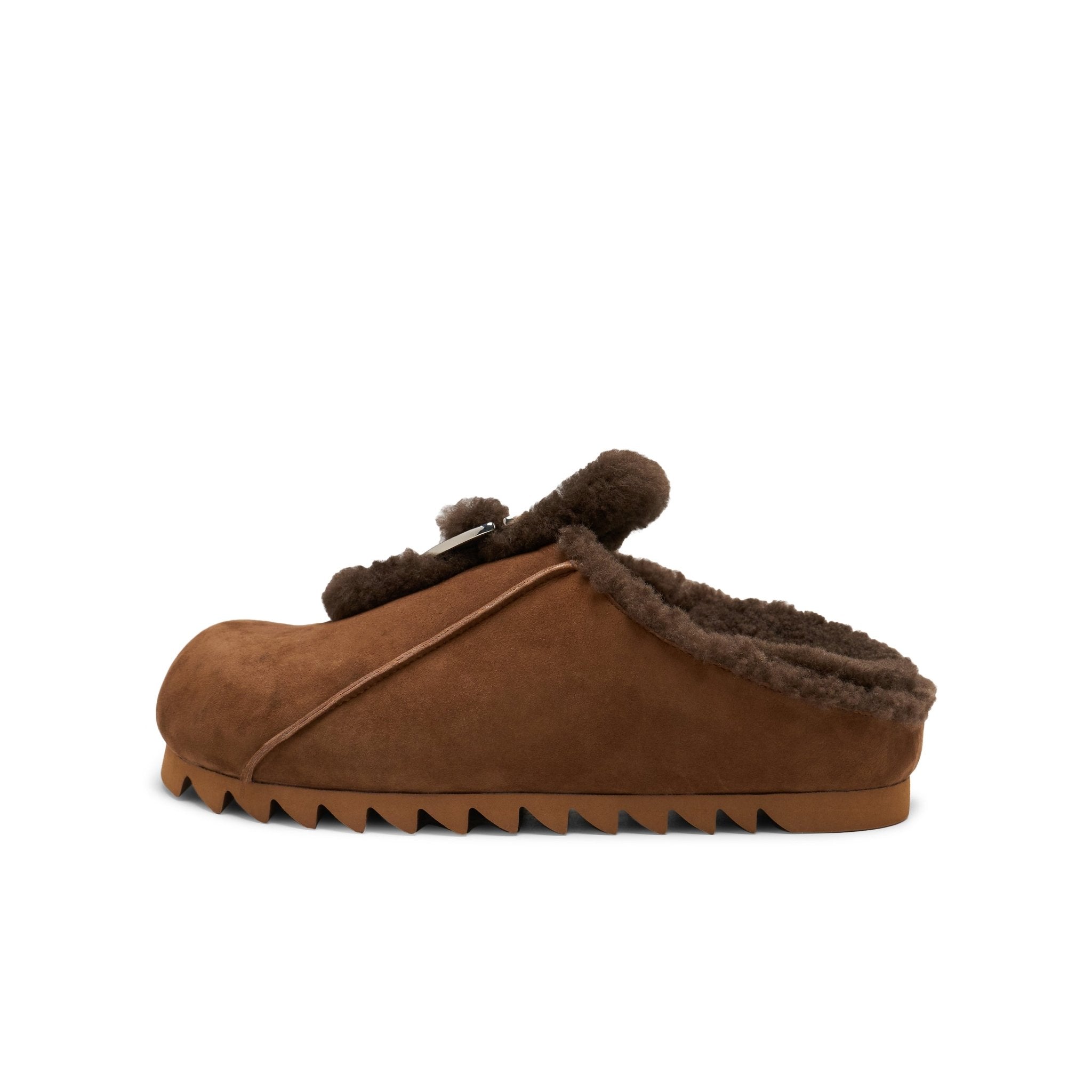 LOST IN ECHO Velvet Button - trimmed Birkenstock Slippers In Brown | MADAX