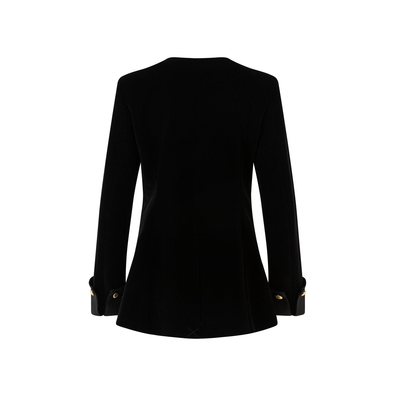 DIANA VEVINA Velvet Slant Button Patchwork Blazer | MADA IN CHINA