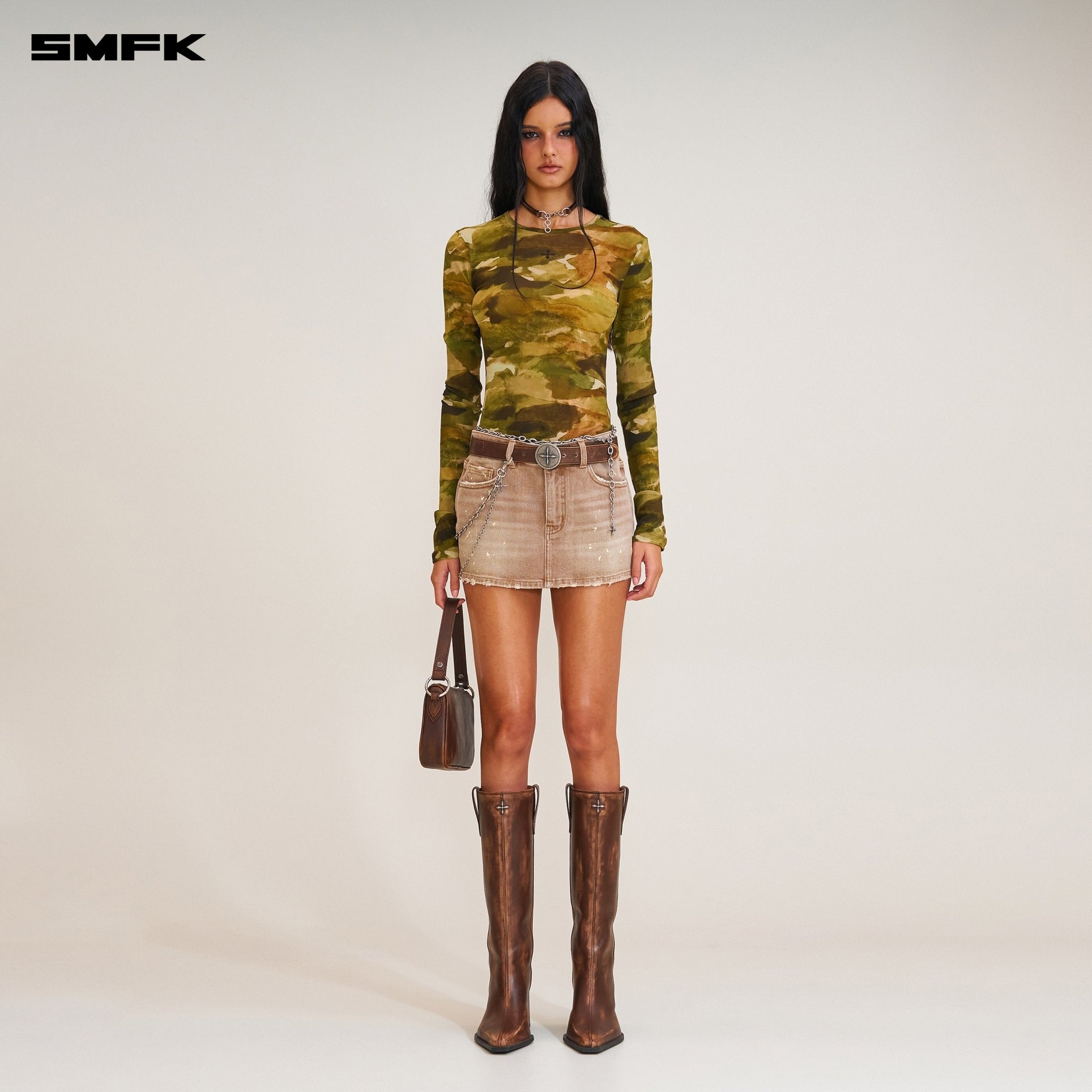 SMFK Vintage Chinese Ink Camouflage Long Sleeve Pullover In Chinese Ink Camouflage | MADAX