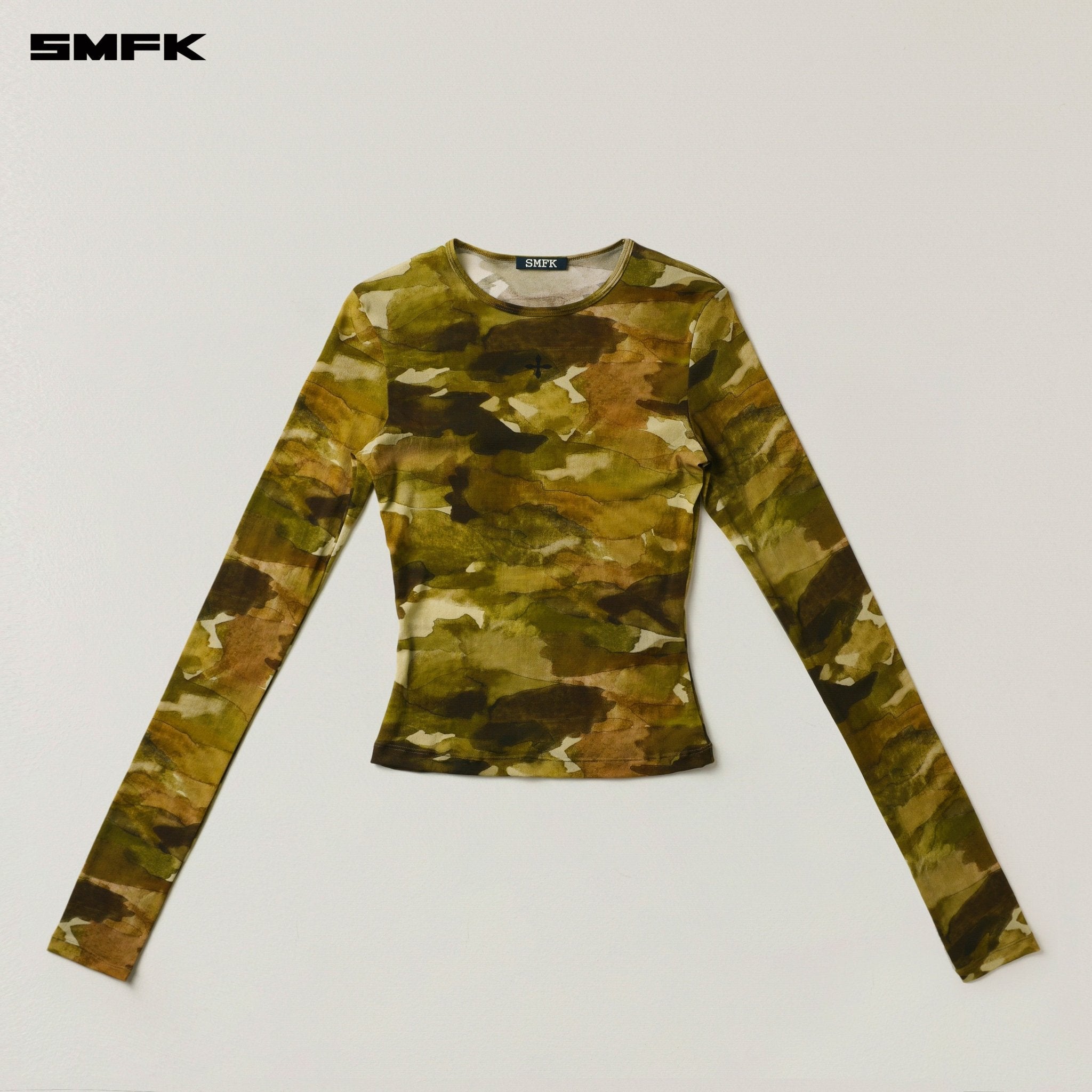SMFK Vintage Chinese Ink Camouflage Long Sleeve Pullover In Chinese Ink Camouflage | MADAX