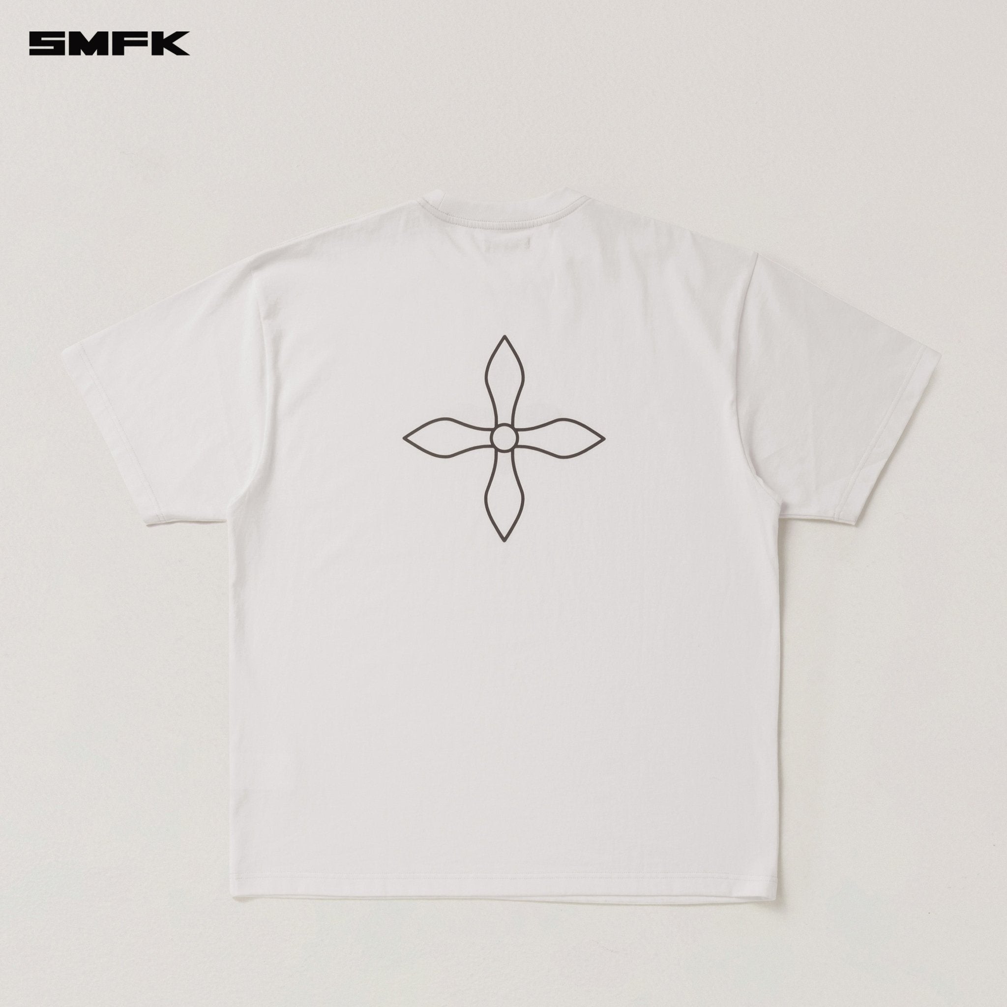 SMFK Vintage Compass Mode Loose Tee In Snow Mountain White | MADAX