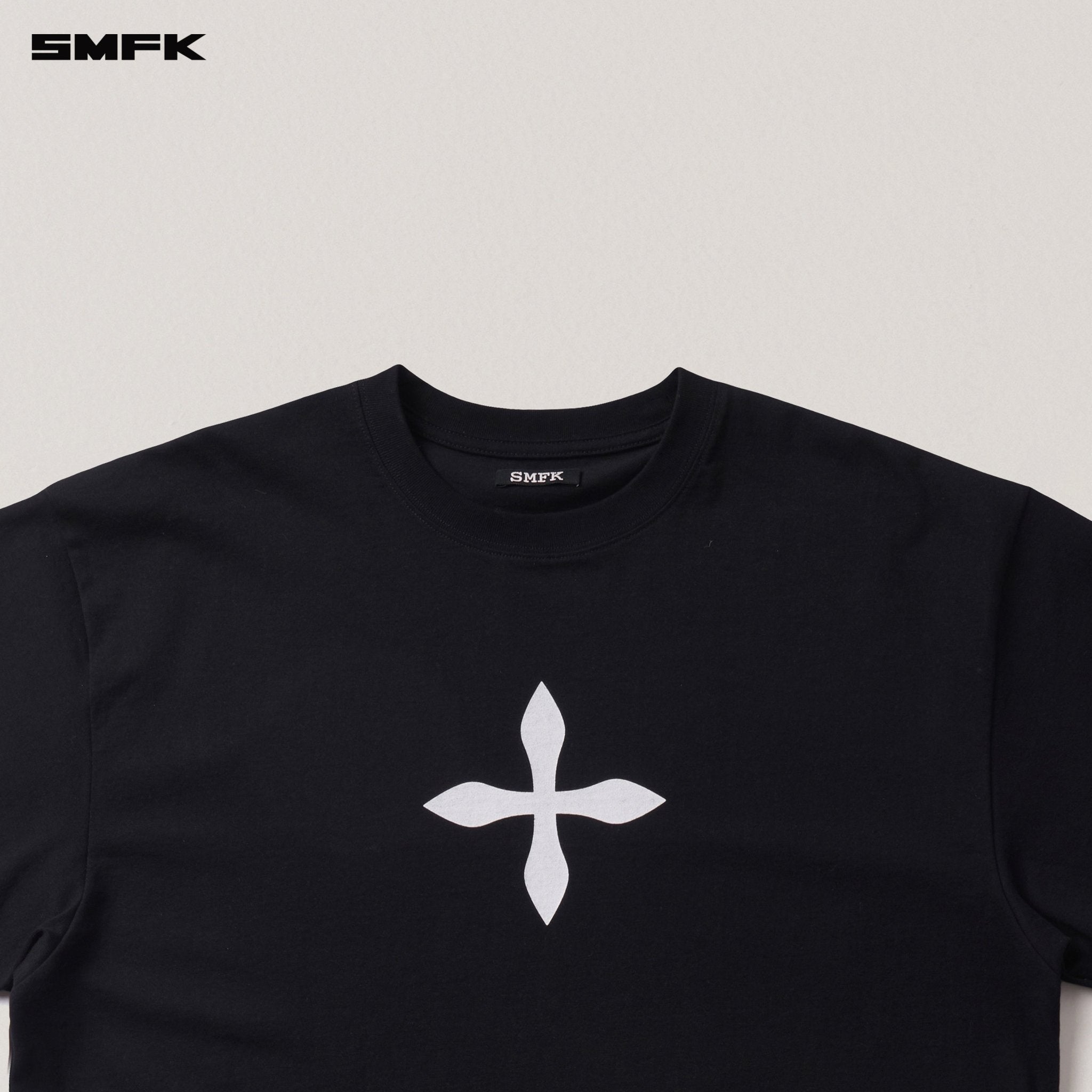 SMFK Vintage Compass Mode Loose Tee In Wild Black | MADAX