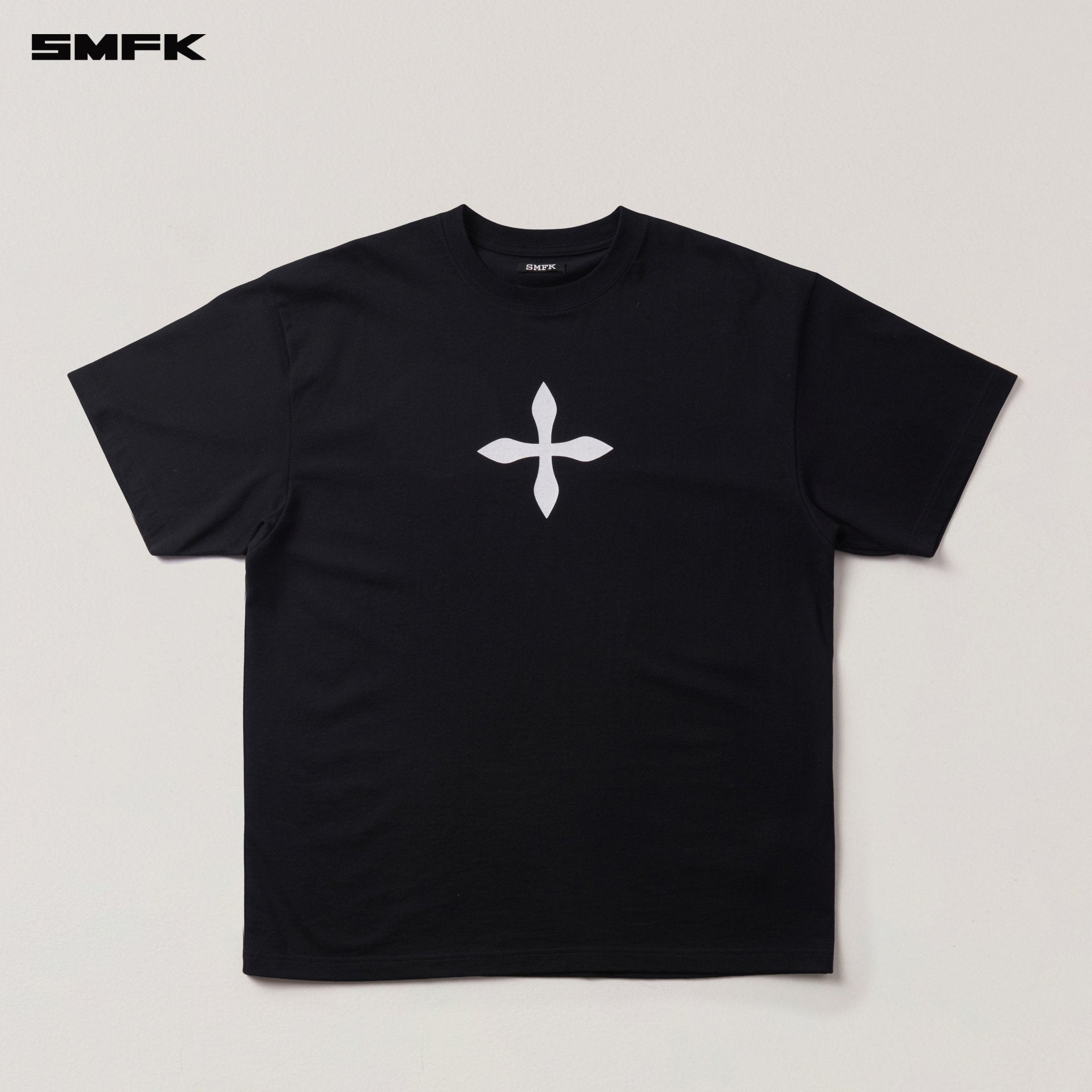 SMFK Vintage Compass Mode Loose Tee In Wild Black | MADAX