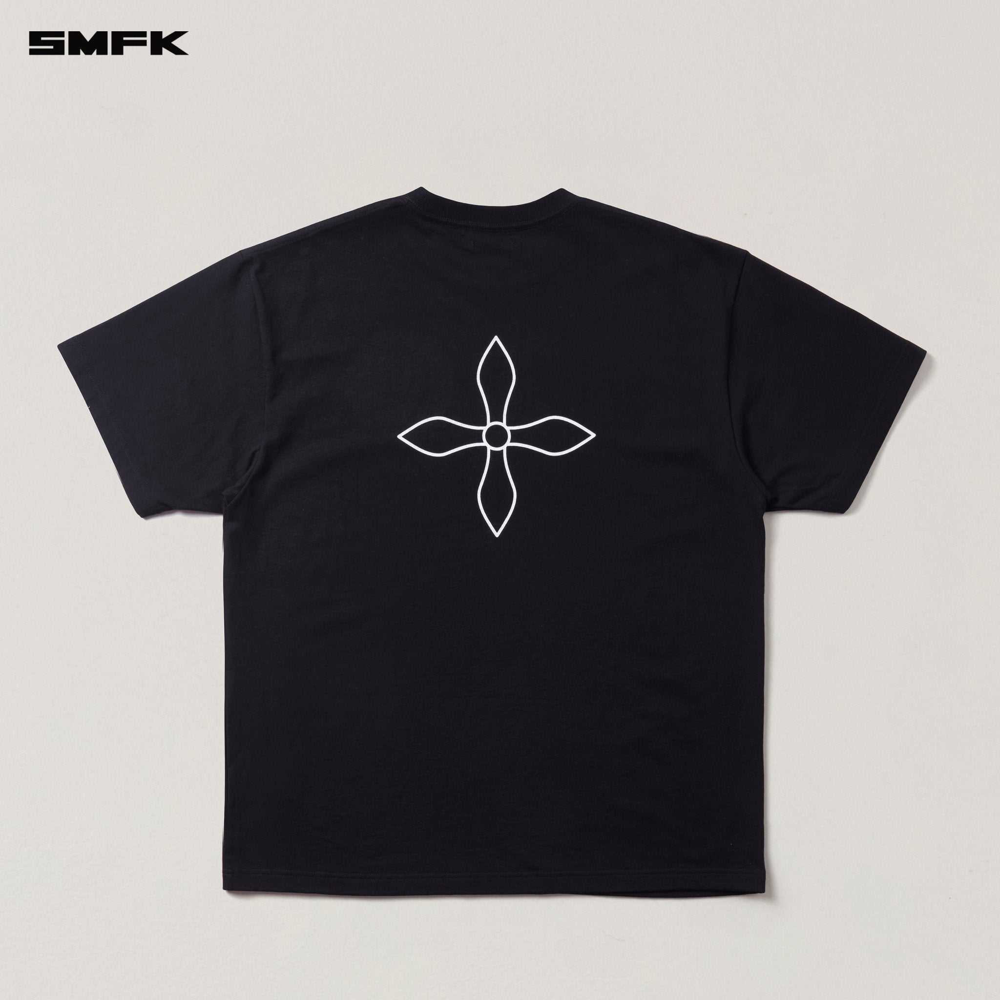 SMFK Vintage Compass Mode Loose Tee In Wild Black | MADAX