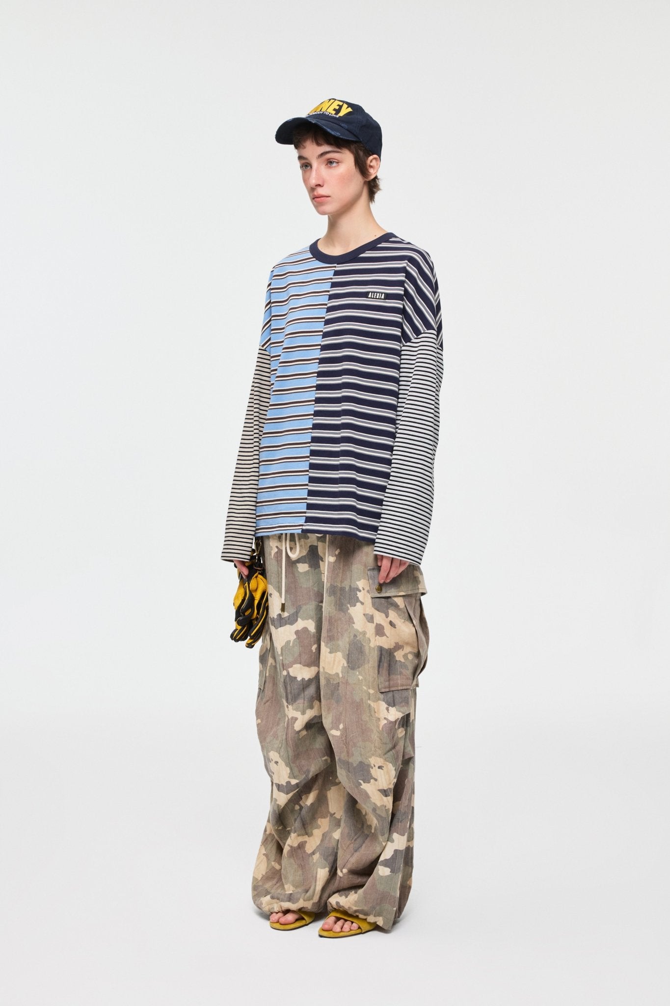 Alexia Sandra Vintage Faded Camo Pocket Cargo Parachute Pants In Camouflage | MADAX