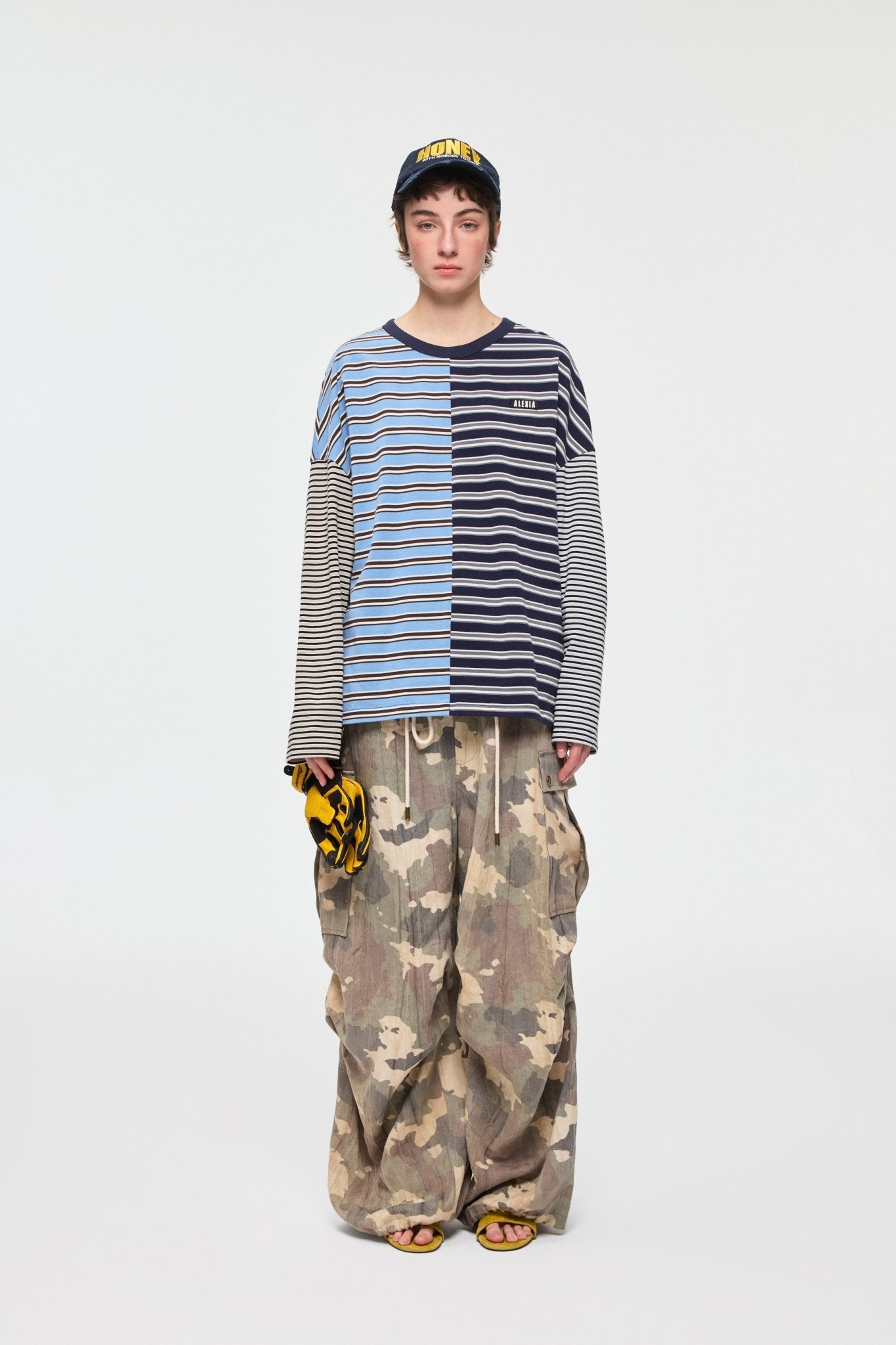 Alexia Sandra Vintage Faded Camo Pocket Cargo Parachute Pants In Camouflage | MADAX