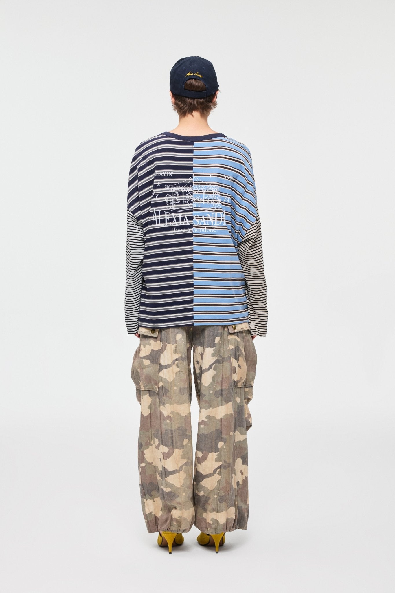 Alexia Sandra Vintage Faded Camo Pocket Cargo Parachute Pants In Camouflage | MADAX