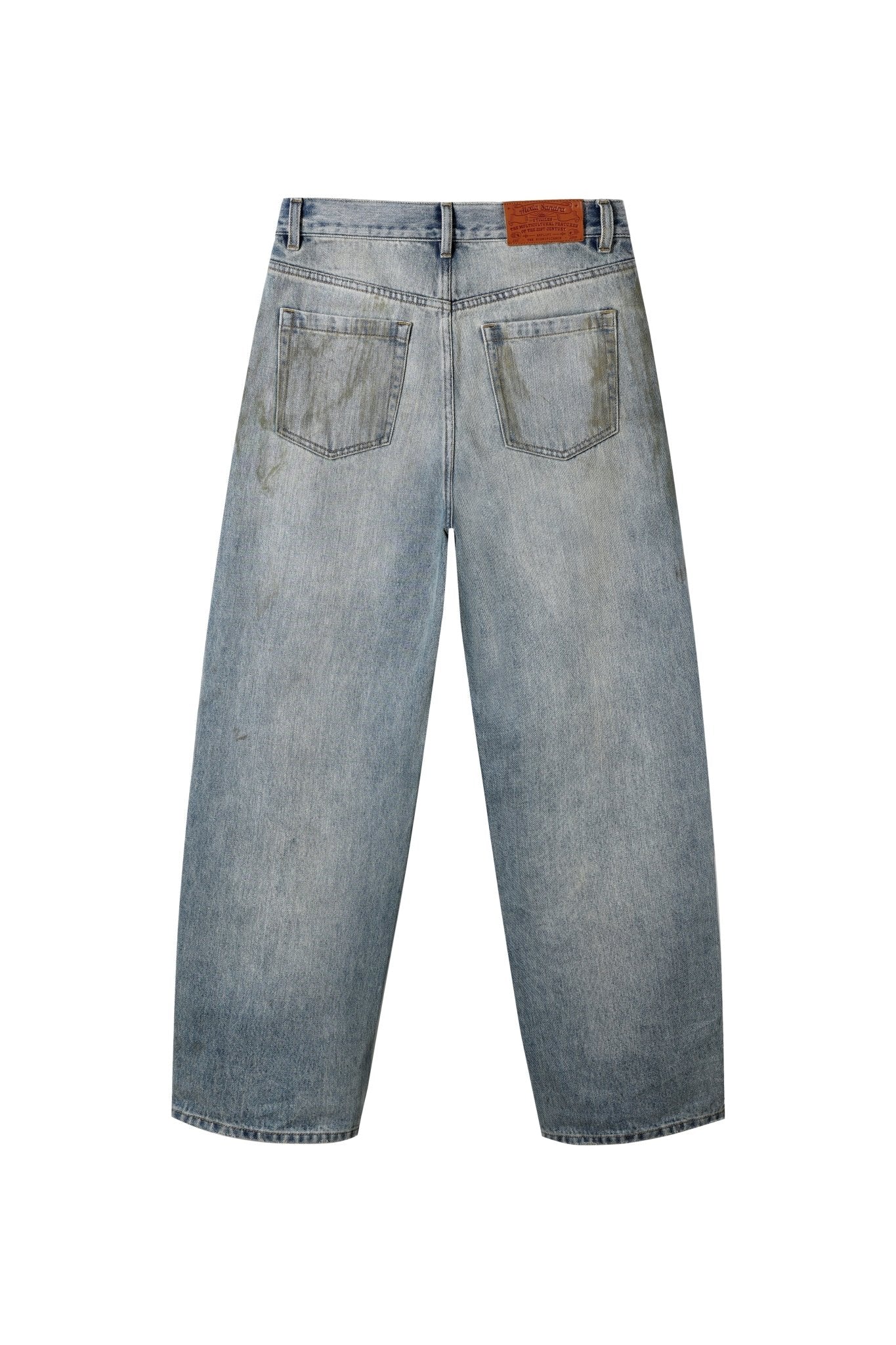 Alexia Sandra Vintage Faded Dirty Mud - Dyed Straight - Leg Jeans In Blue | MADAX