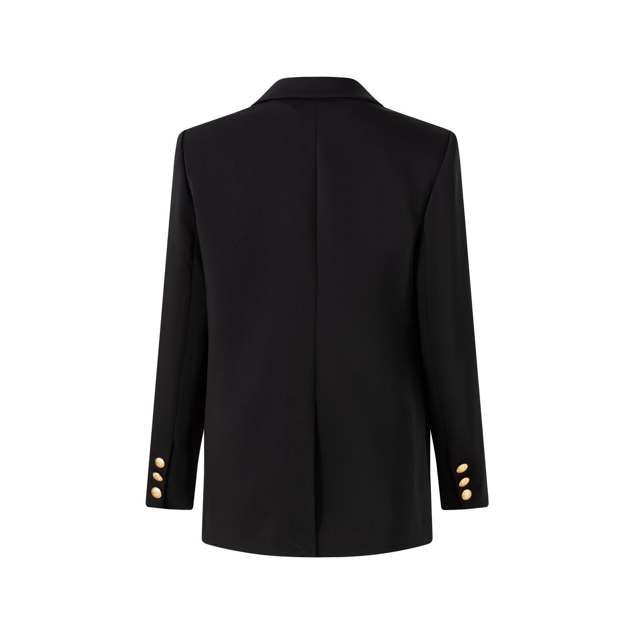 DIANA VEVINA Vintage Gold Button Acetate Satin Collar Blazer | MADA IN CHINA