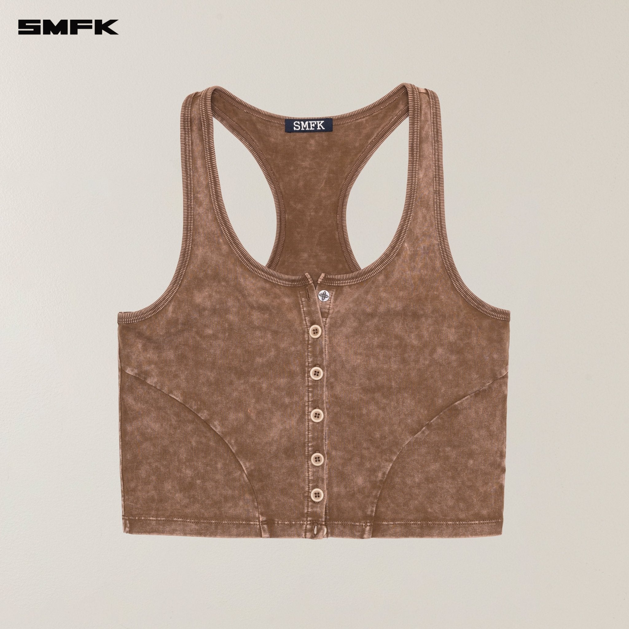 SMFK Vintage Hurricane Fade Gym Vest In Brown | MADAX