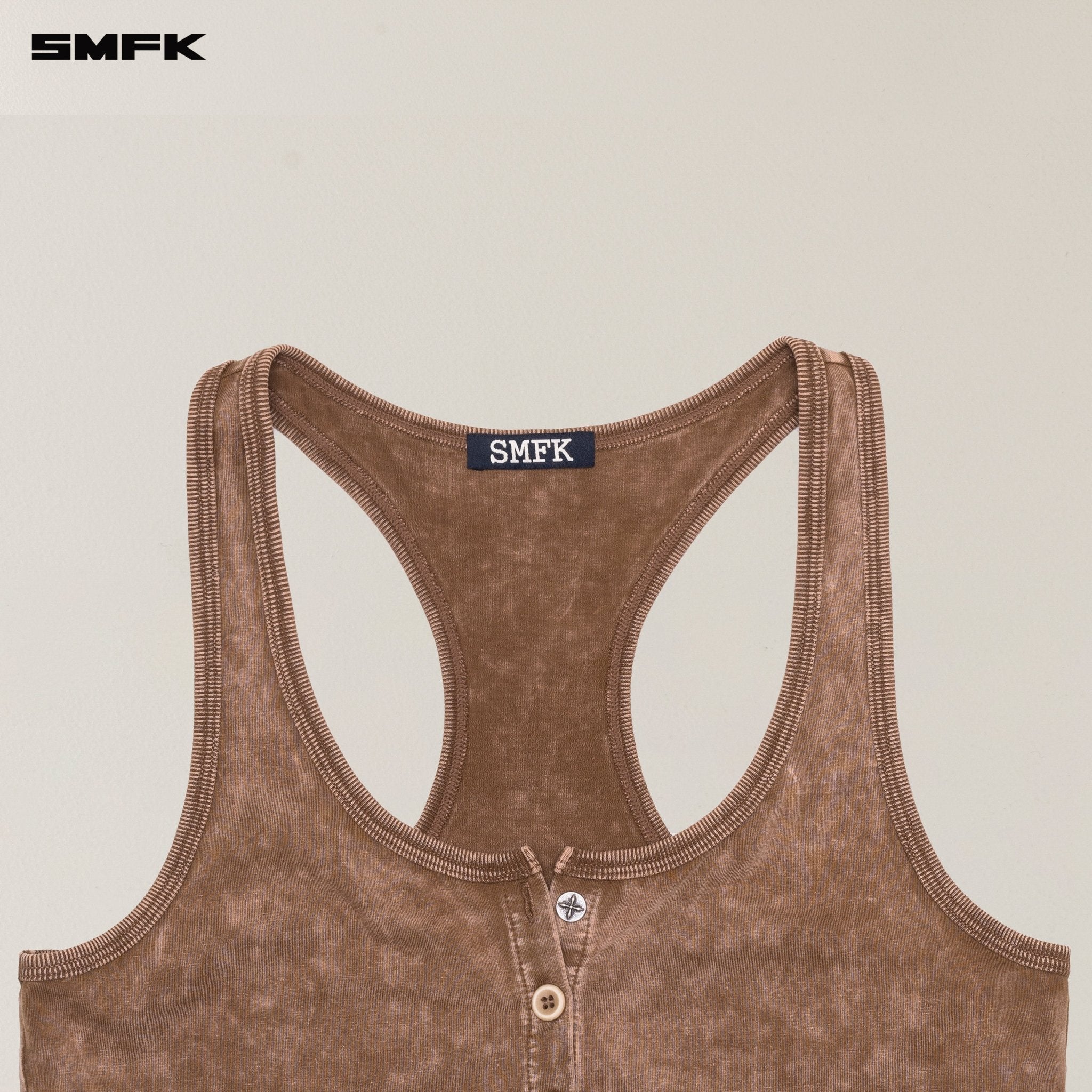 SMFK Vintage Hurricane Fade Gym Vest In Brown | MADAX