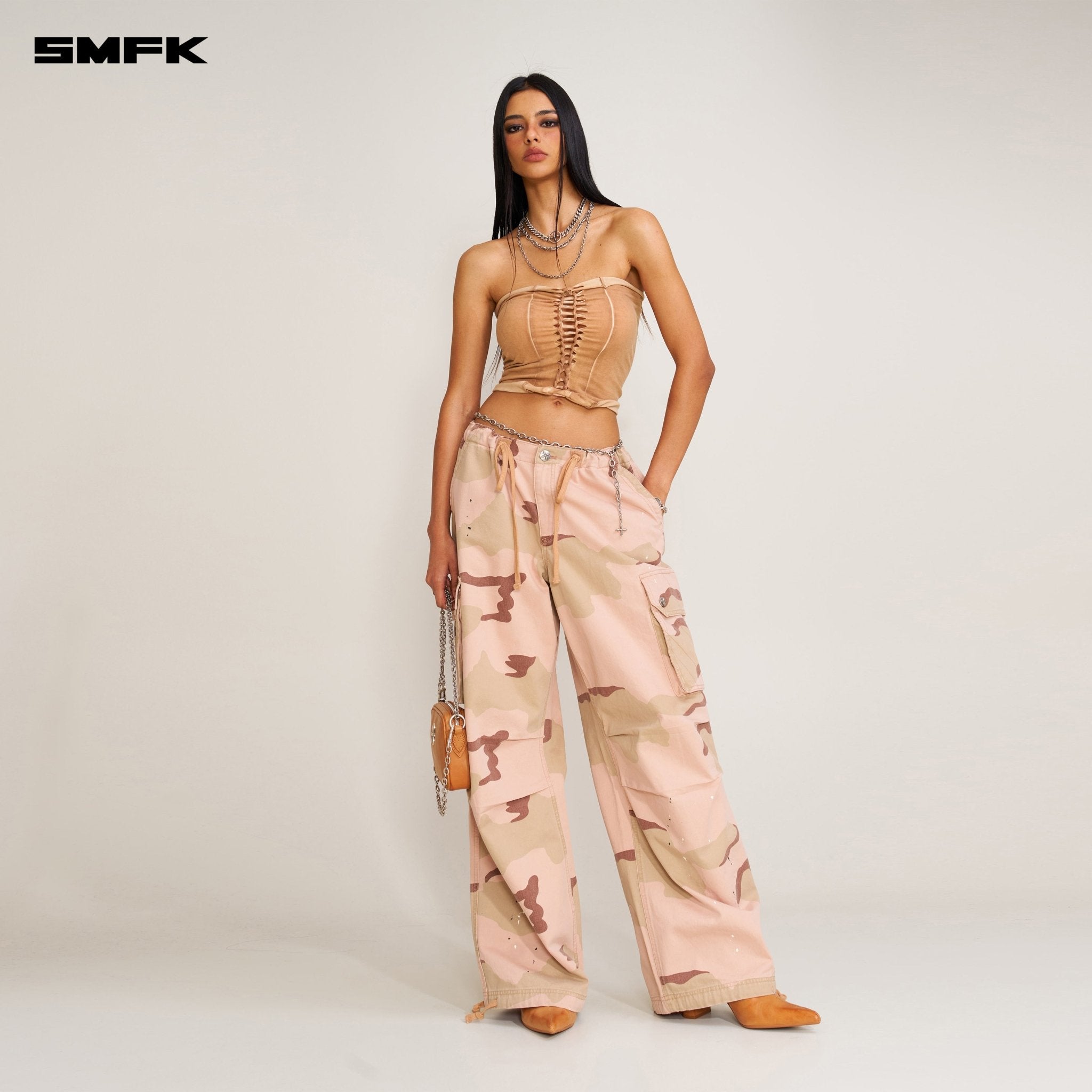 SMFK Vintage Hurricane Fade Hand Woven Bustier In Desert | MADAX