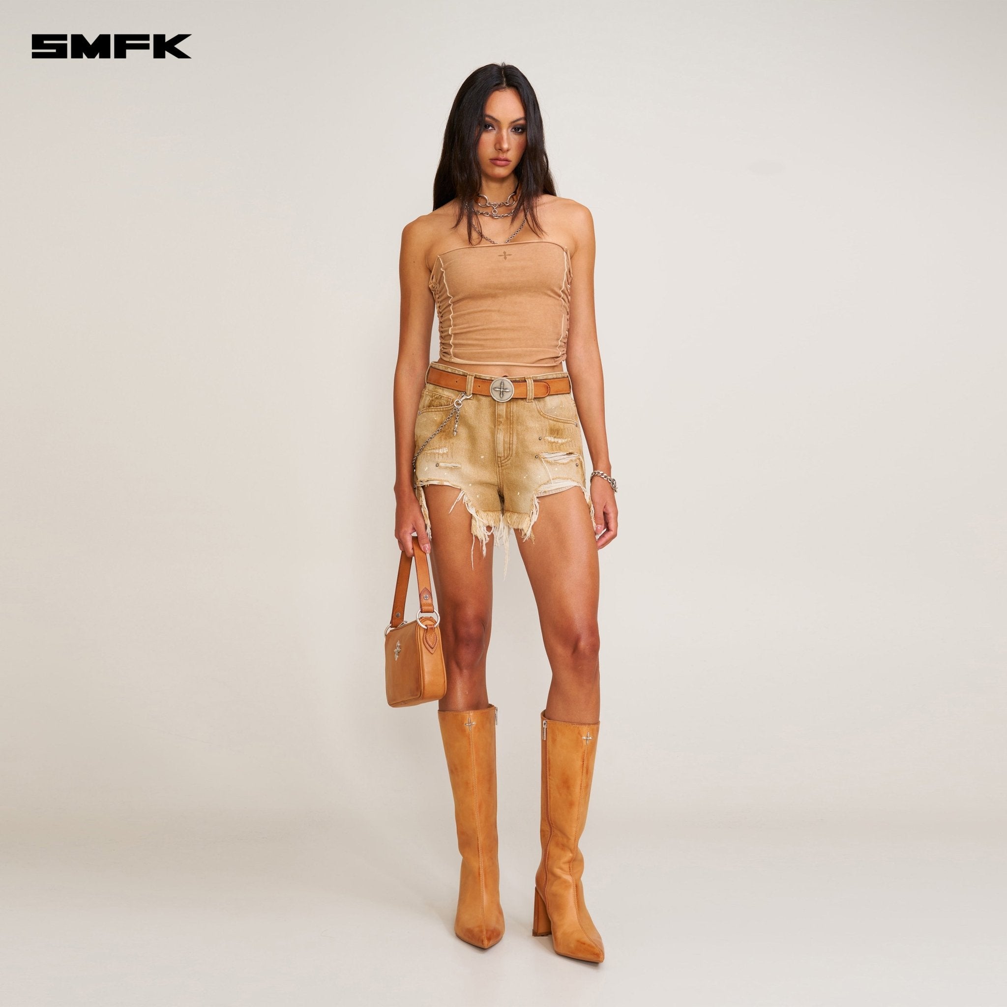SMFK Vintage Hurricane Fade Hand Woven Bustier In Desert | MADAX
