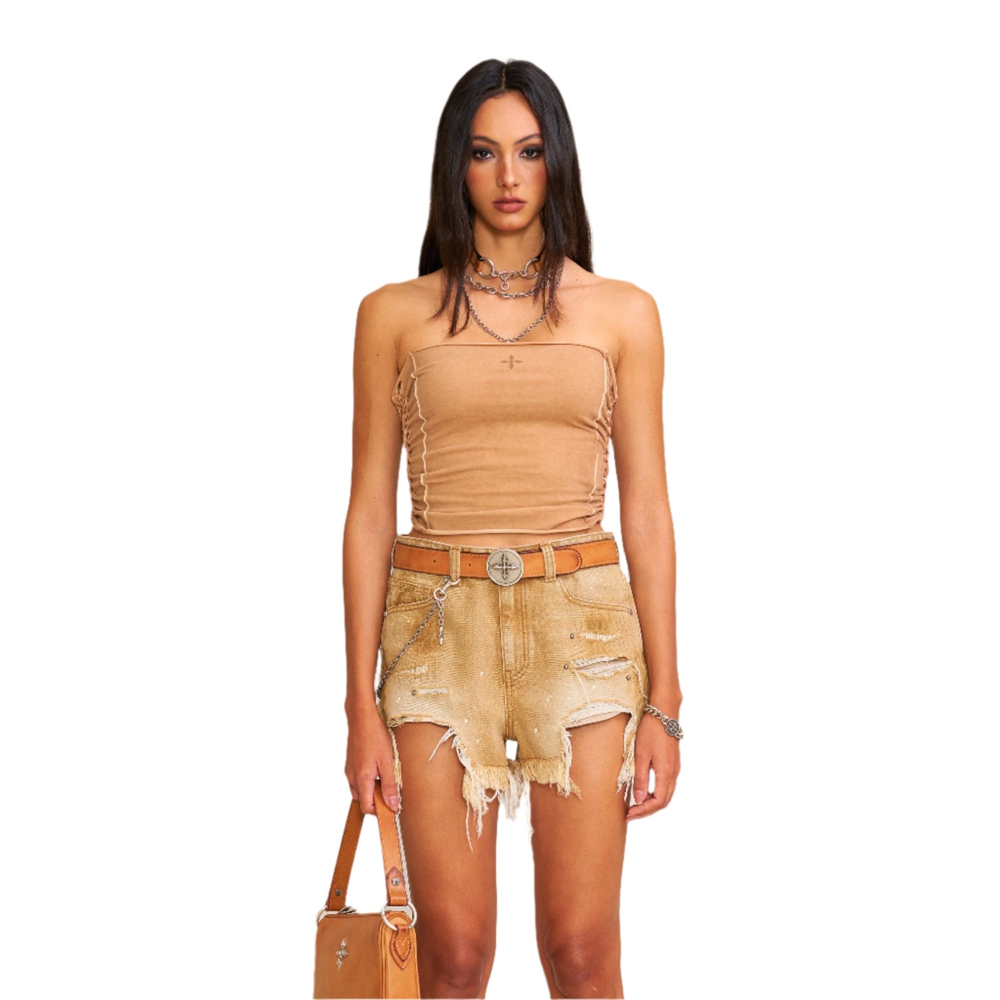 SMFK Vintage Hurricane Fade Hand Woven Bustier In Desert | MADAX