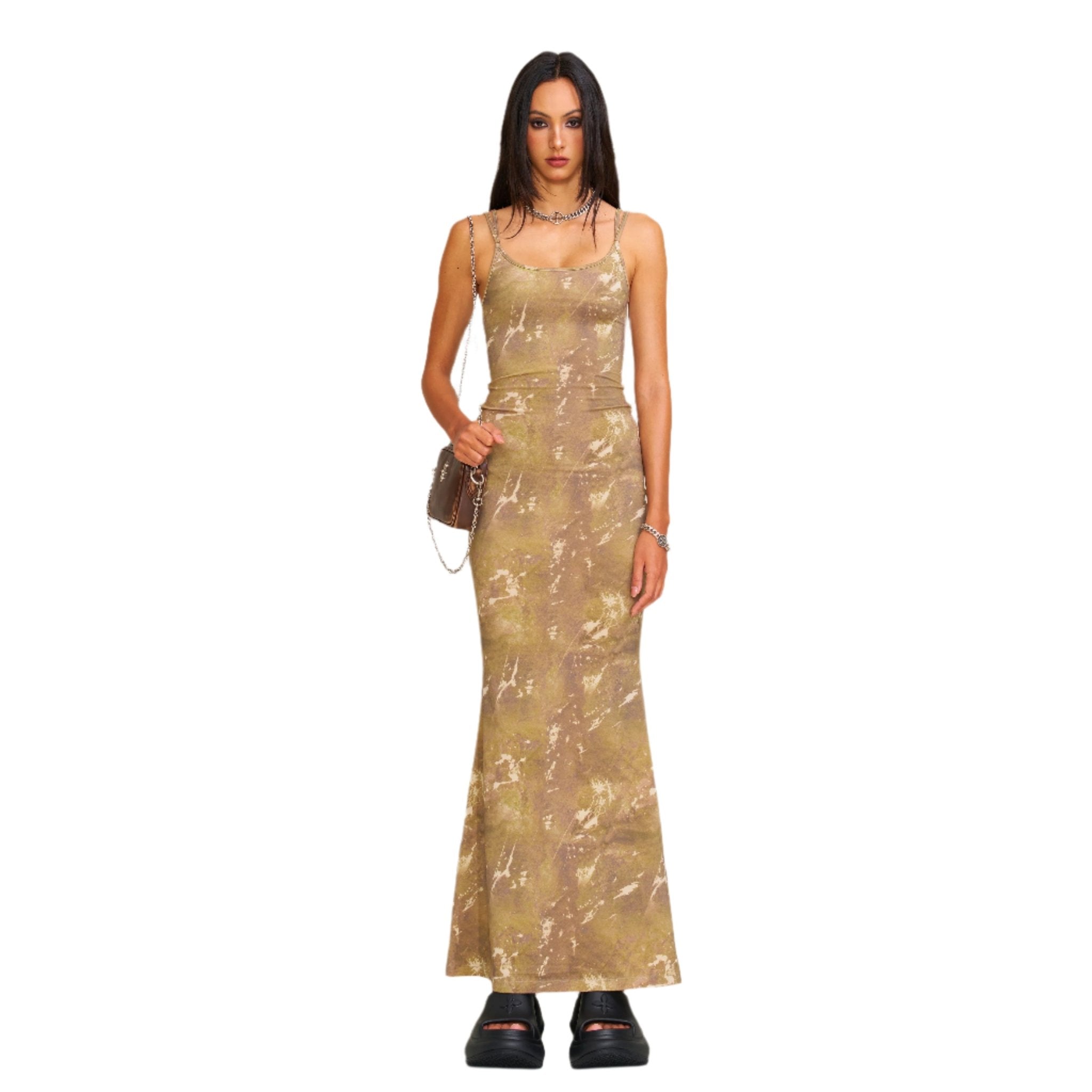 SMFK Vintage Hurricane Fade Long Dress In Camouflage | MADAX