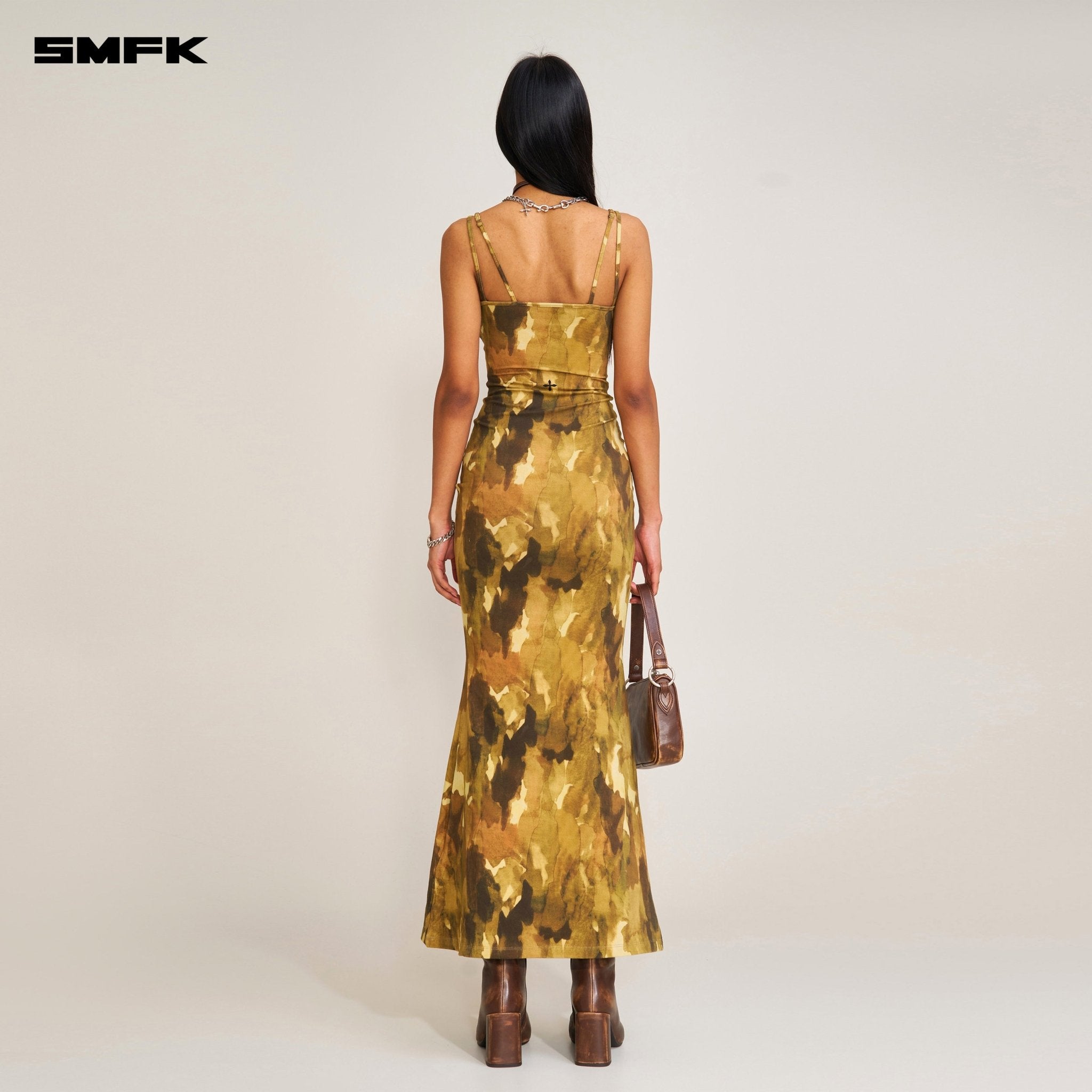 SMFK Vintage Hurricane Fade Long Dress In Chinese Ink Camouflage | MADAX