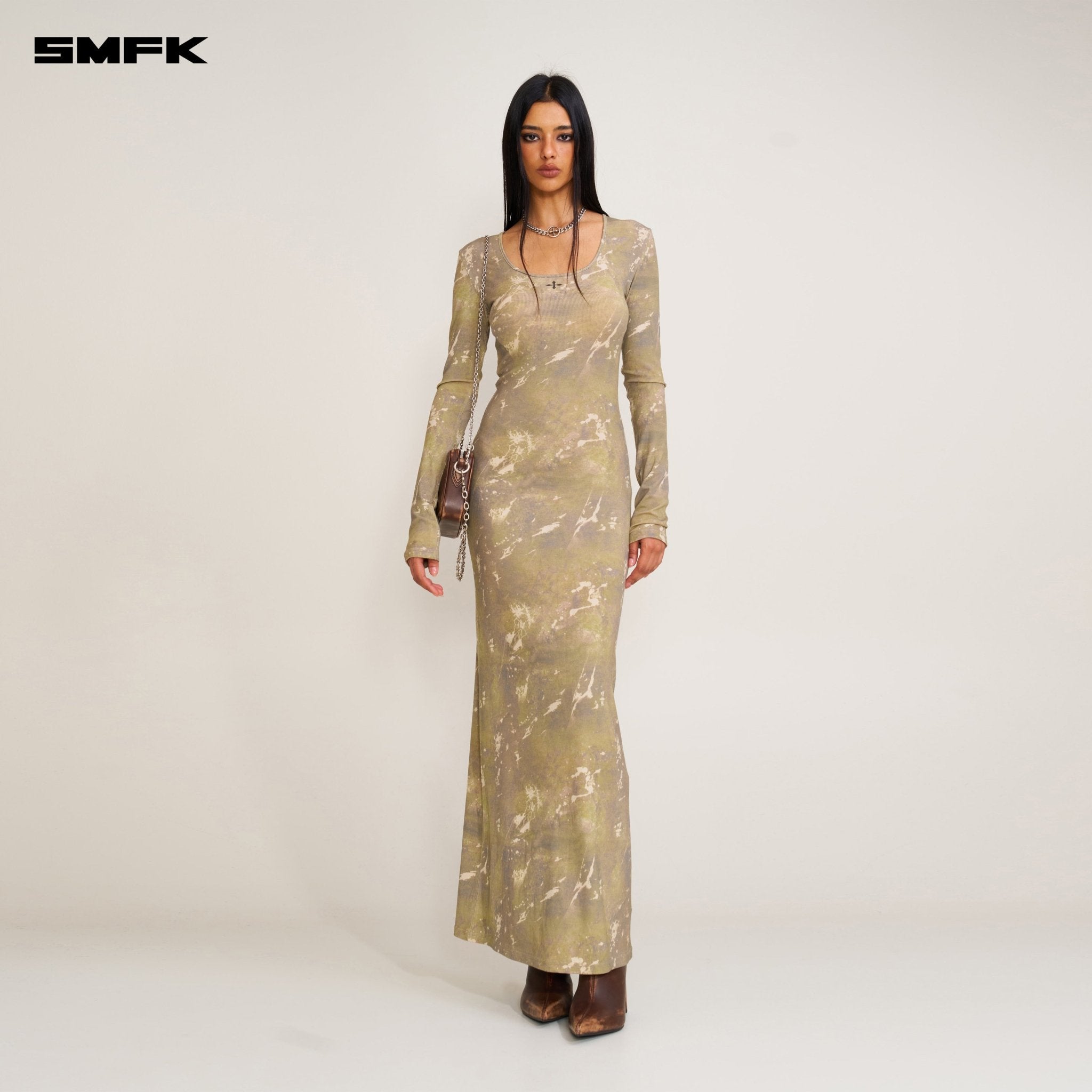 SMFK Vintage Hurricane Silk Fade Body Dress In Camouflage | MADAX