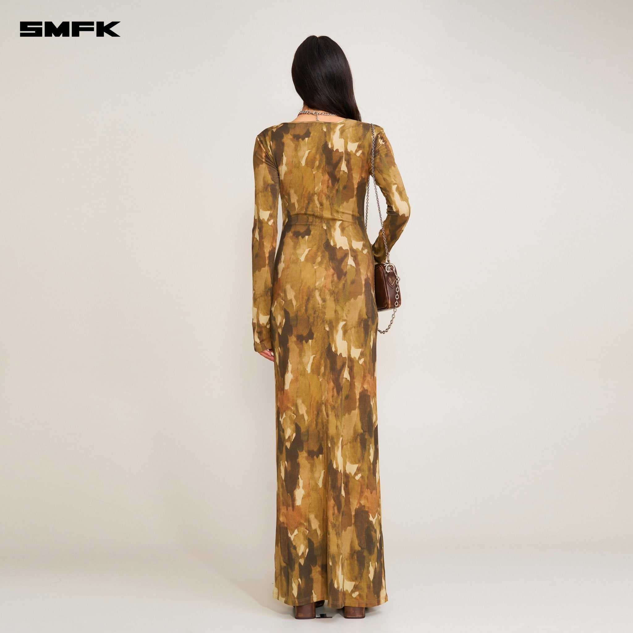 SMFK Vintage Hurricane Silk Fade Body Dress In Chinese Ink Camouflage | MADAX