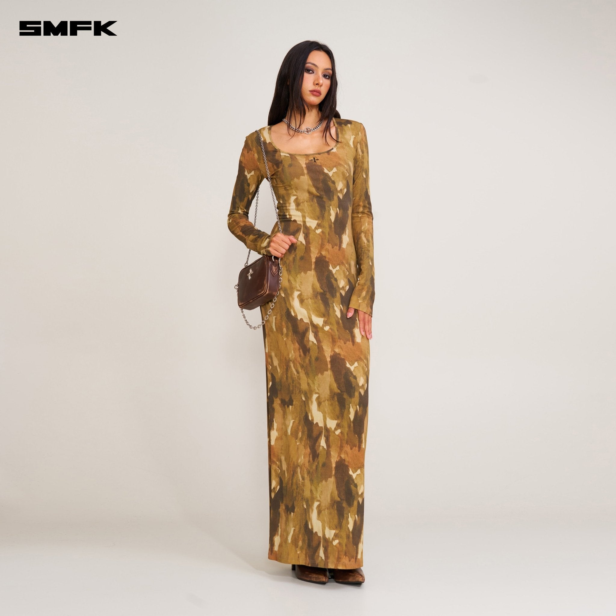 SMFK Vintage Hurricane Silk Fade Body Dress In Chinese Ink Camouflage | MADAX