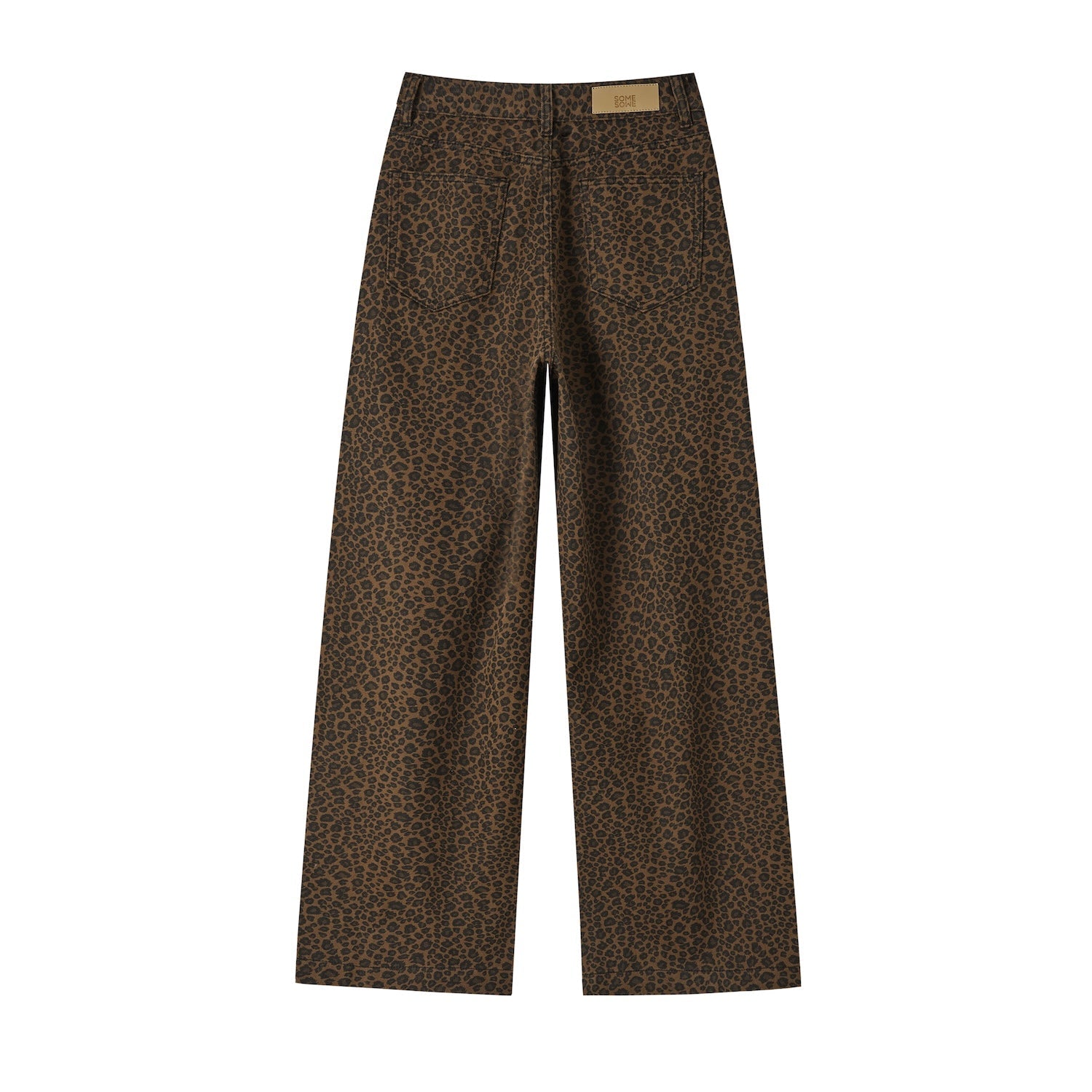 SOMESOWE Vintage Leopard Print Straight Jeans | MADAX