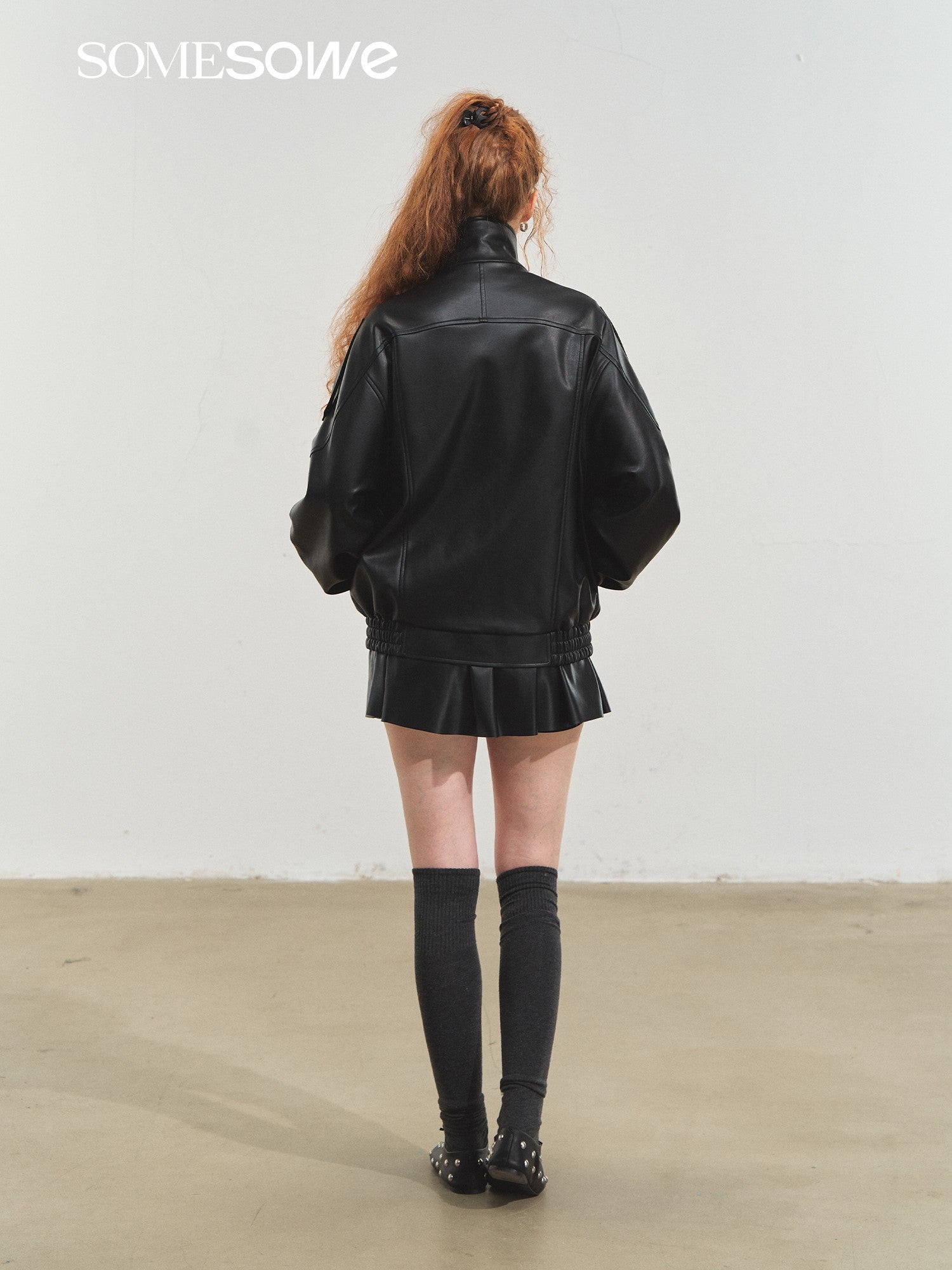 SOMESOWE Vintage Motorcycle Leather Jacket In Black | MADAX
