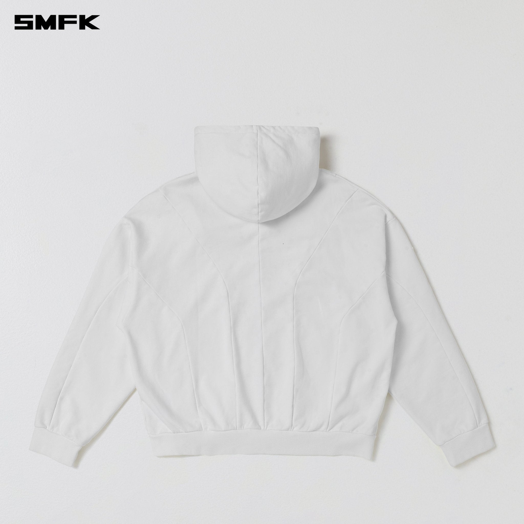 SMFK Vintage Muse Loose Zipper Sports Hoodie In Cloud White | MADAX
