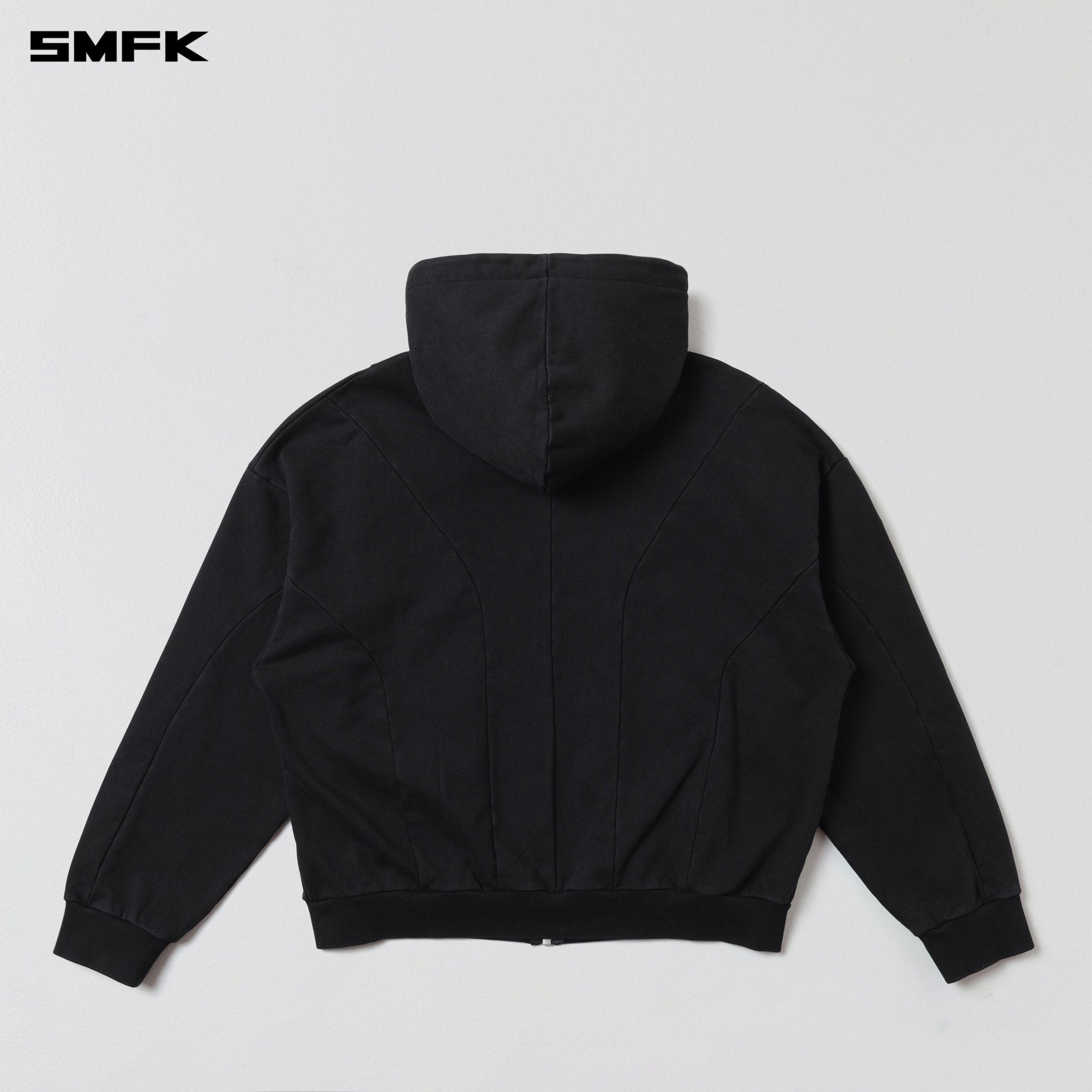 SMFK Vintage Muse Loose Zipper Sports Hoodie In Vanish Black | MADAX