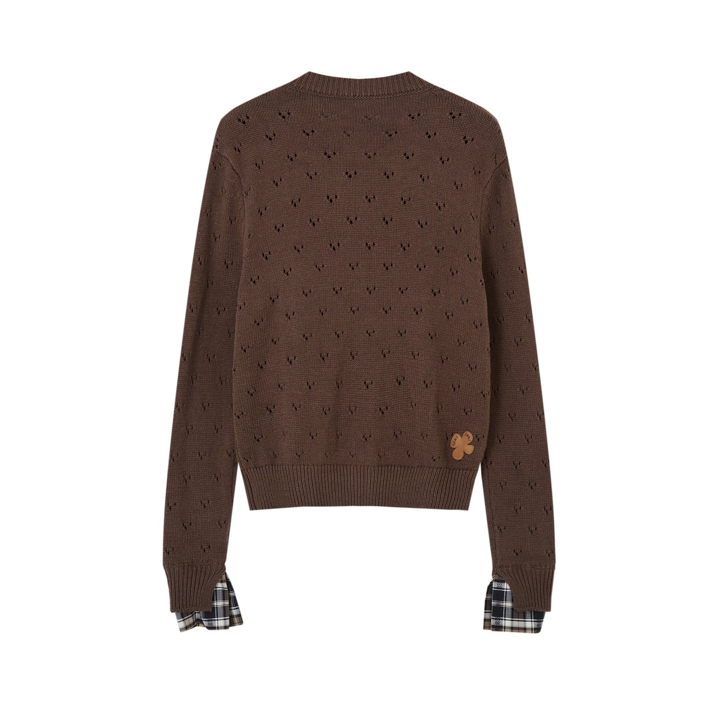 SOMESOWE Vintage Plaid Lace - Up Cardigan In Brown | MADAX