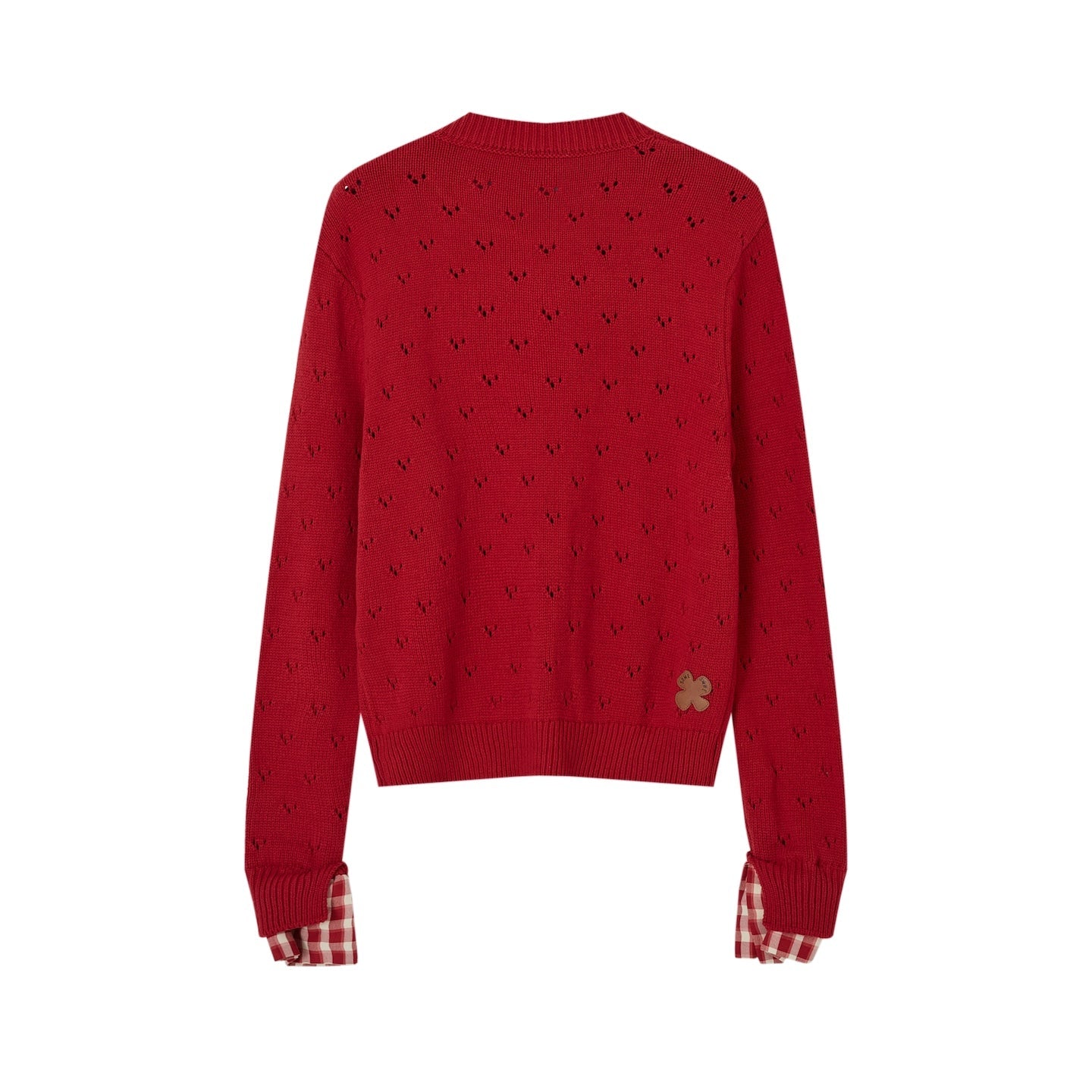 SOMESOWE Vintage Plaid Lace - Up Cardigan In Red | MADAX