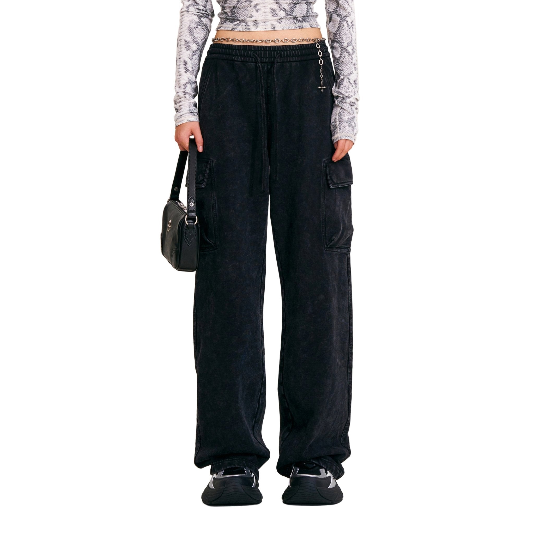 SMFK Vintage - Safari Loose Sports Pants In Wild Black | MADAX
