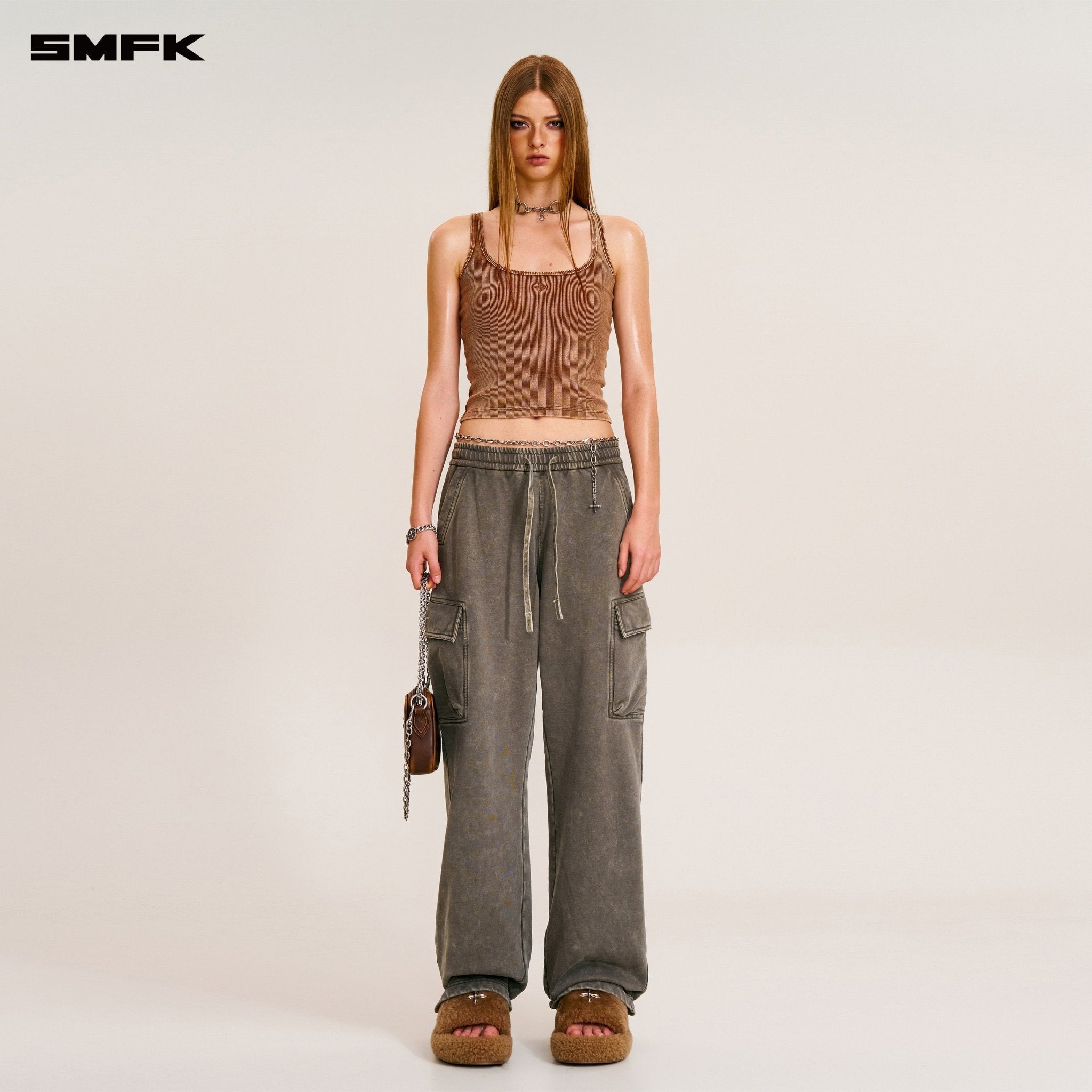 SMFK Vintage - Safari Loose Sports Pants In Wild Brown | MADAX