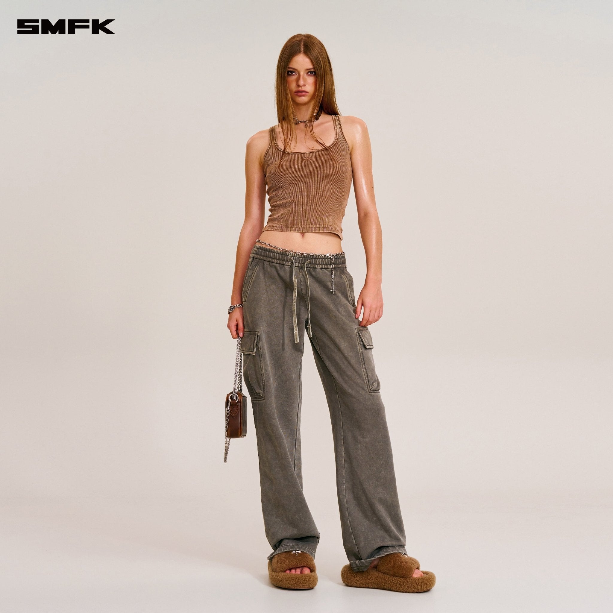 SMFK Vintage - Safari Loose Sports Pants In Wild Brown | MADAX