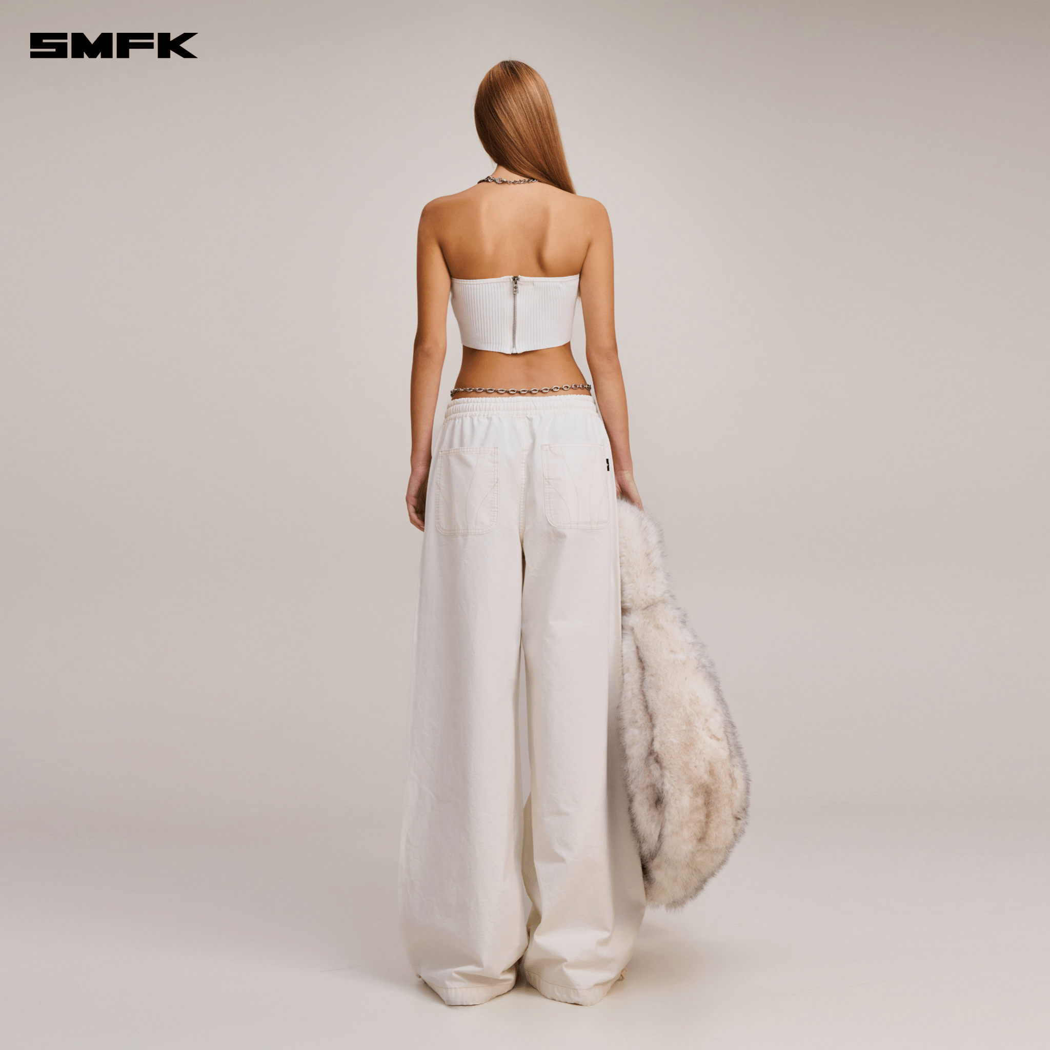 SMFK VINTAGE - SAVAGE KNIT BUSTIER/STONE WASH VANISH WHITE | MADAX