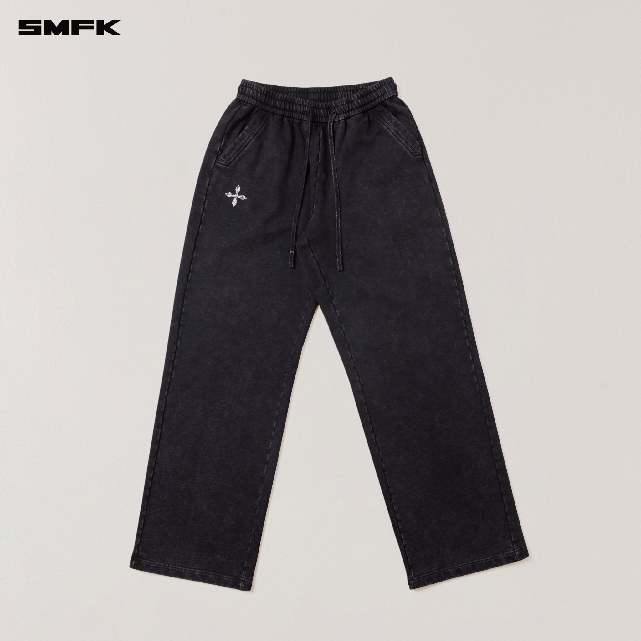 SMFK Vintage - Savage Loose Sports Pants/Fade Dye in Wild Black | MADAX